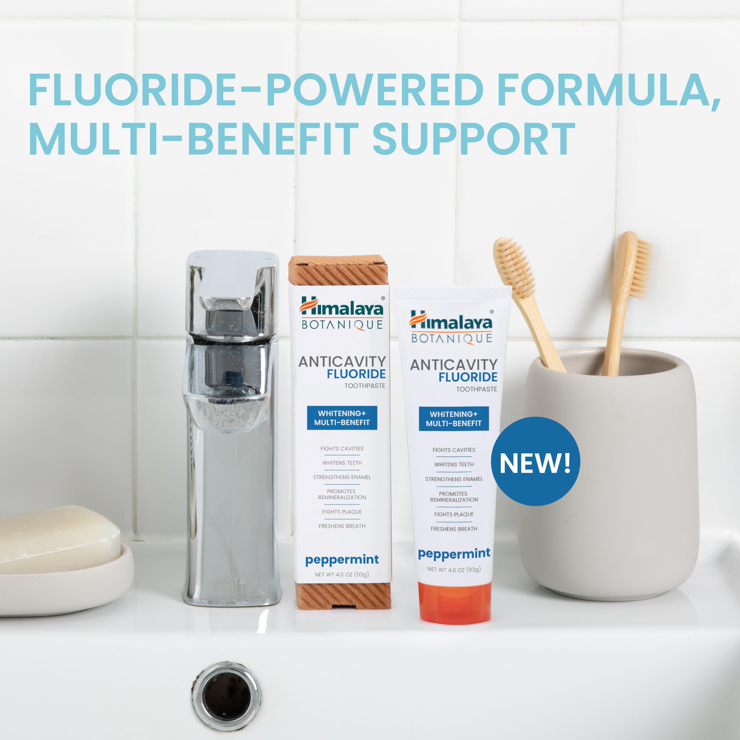 Himalaya Botanique Anticavity Fluoride Toothpaste - Enamel Strength & Remineralization (4 oz)