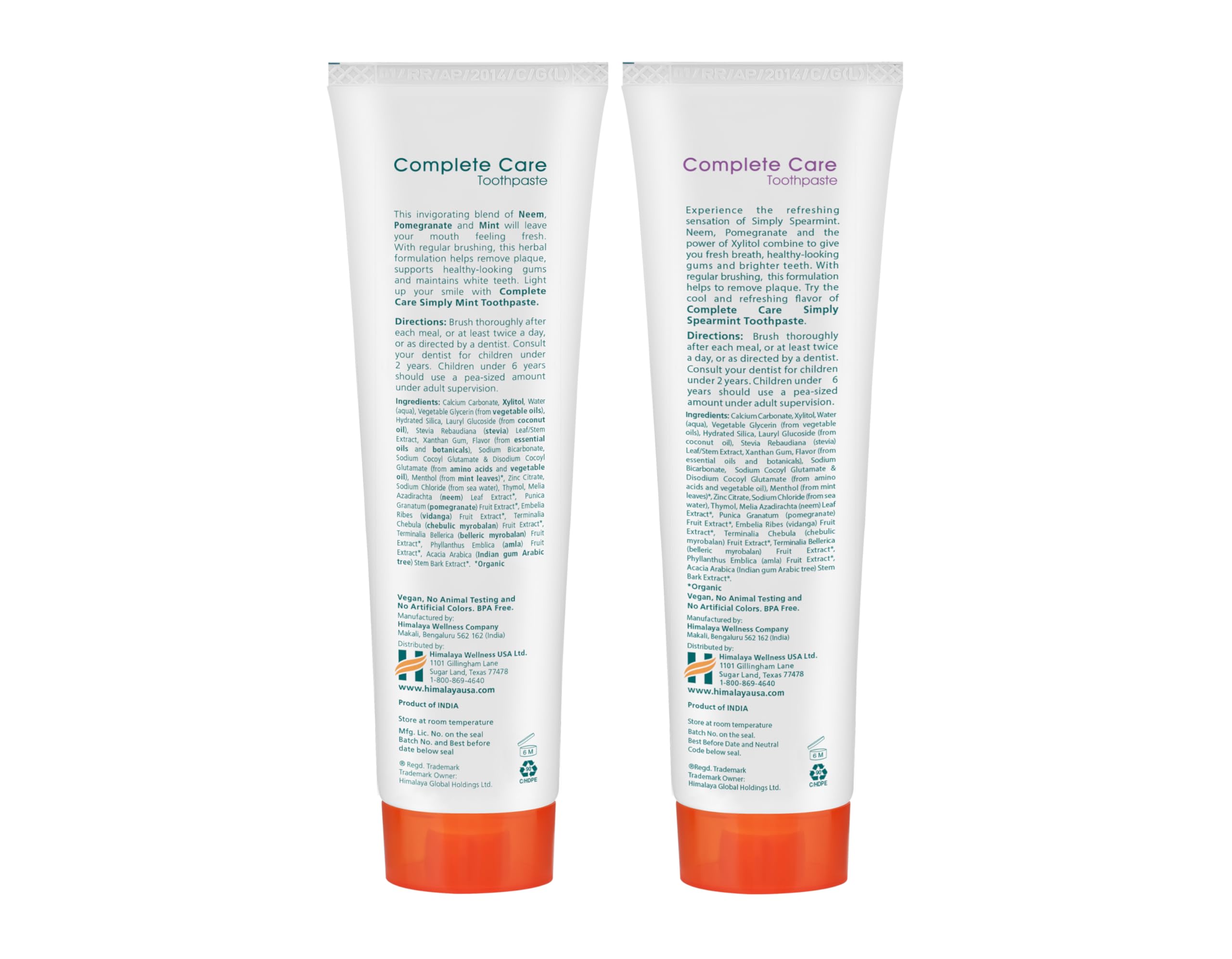 Himalaya Botanique Complete Care Toothpaste – Herbal Mint, Fluoride Free, 5.29 oz
