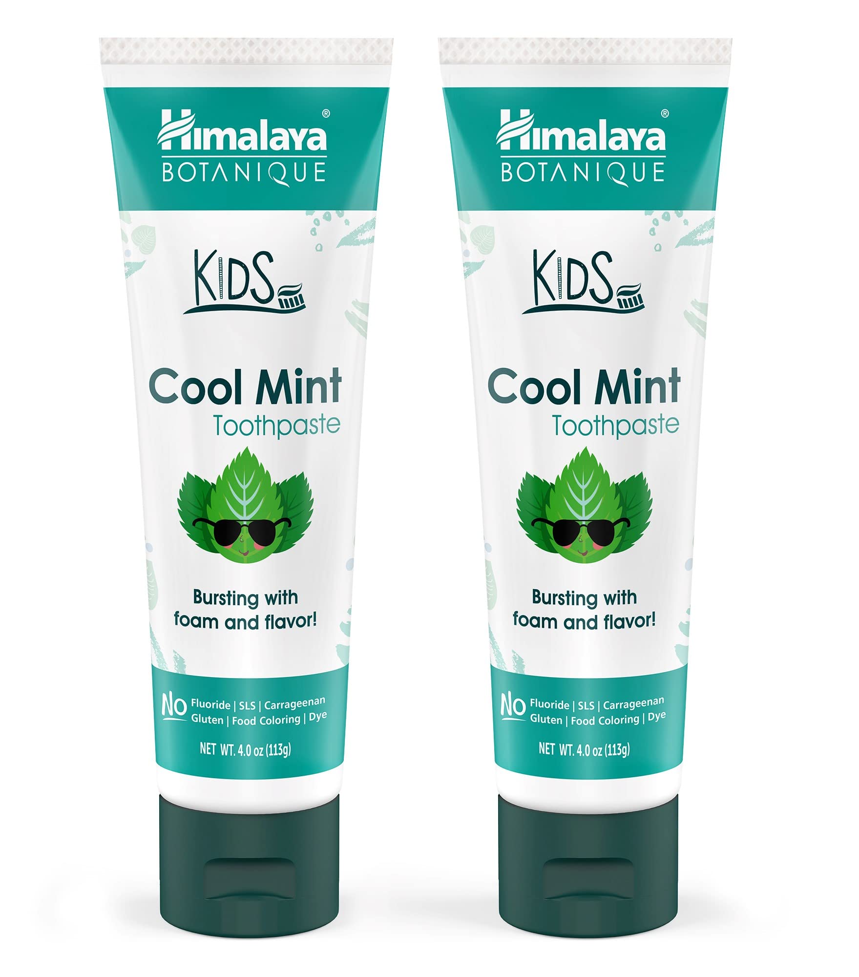 Himalaya Botanique Kids Toothpaste – Herbal Mint, Fluoride & SLS Free | 4 oz x 2