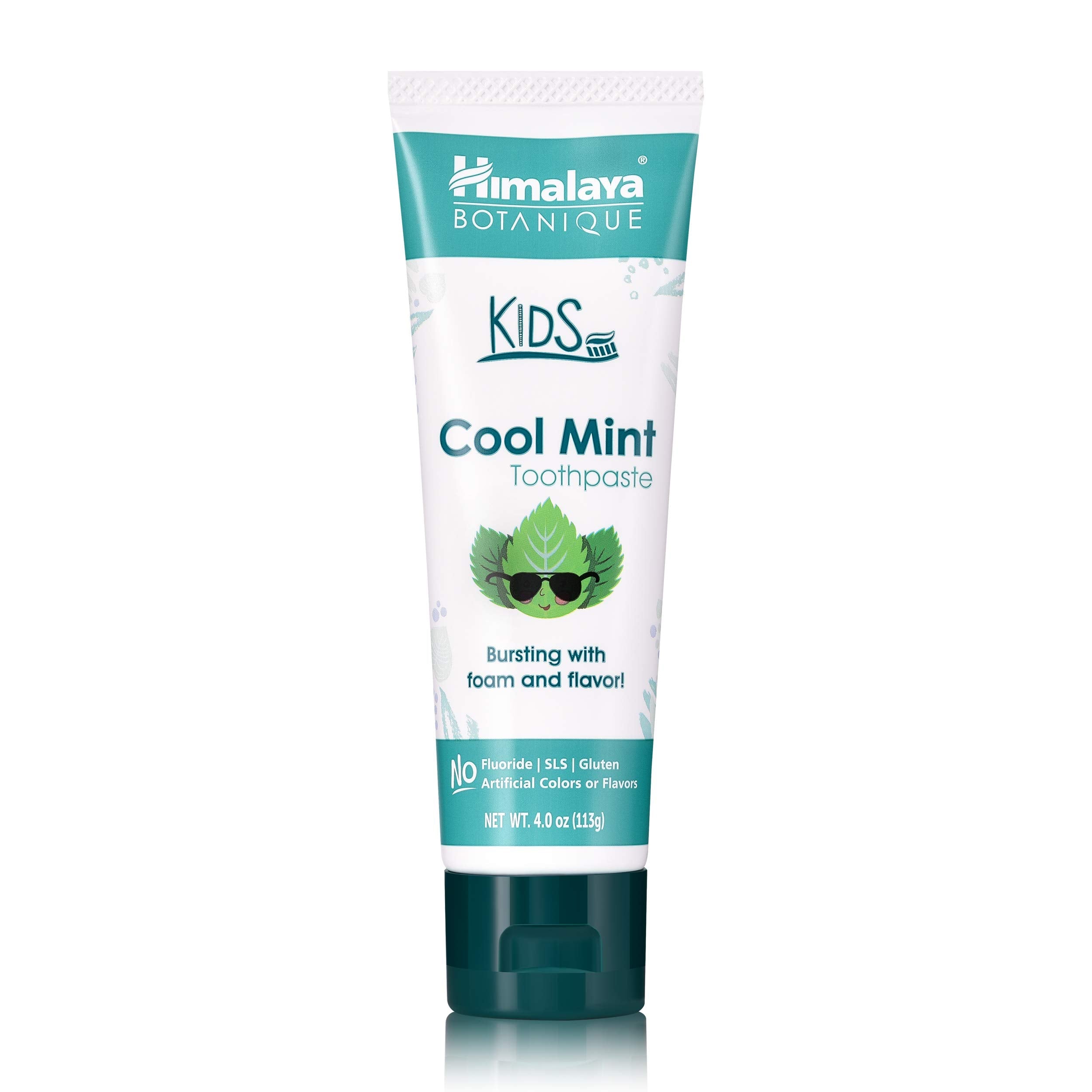Himalaya Botanique Kids Toothpaste - Fluoride Free, Cool Mint, 4 oz | Vegan & Cruelty-Free