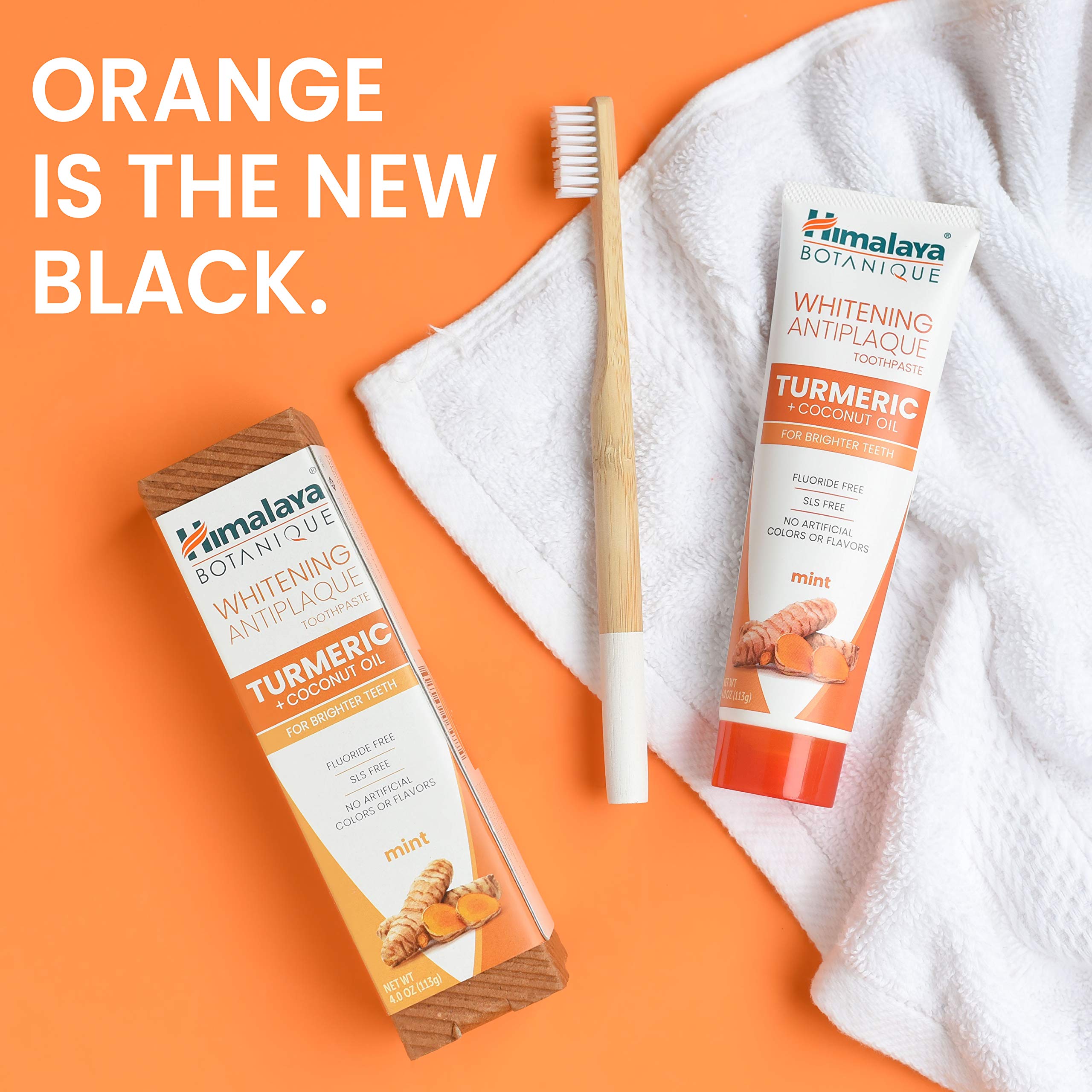 Himalaya Botanique Turmeric & Coconut Oil Whitening Toothpaste – Fluoride Free, Mint | 2 Pack