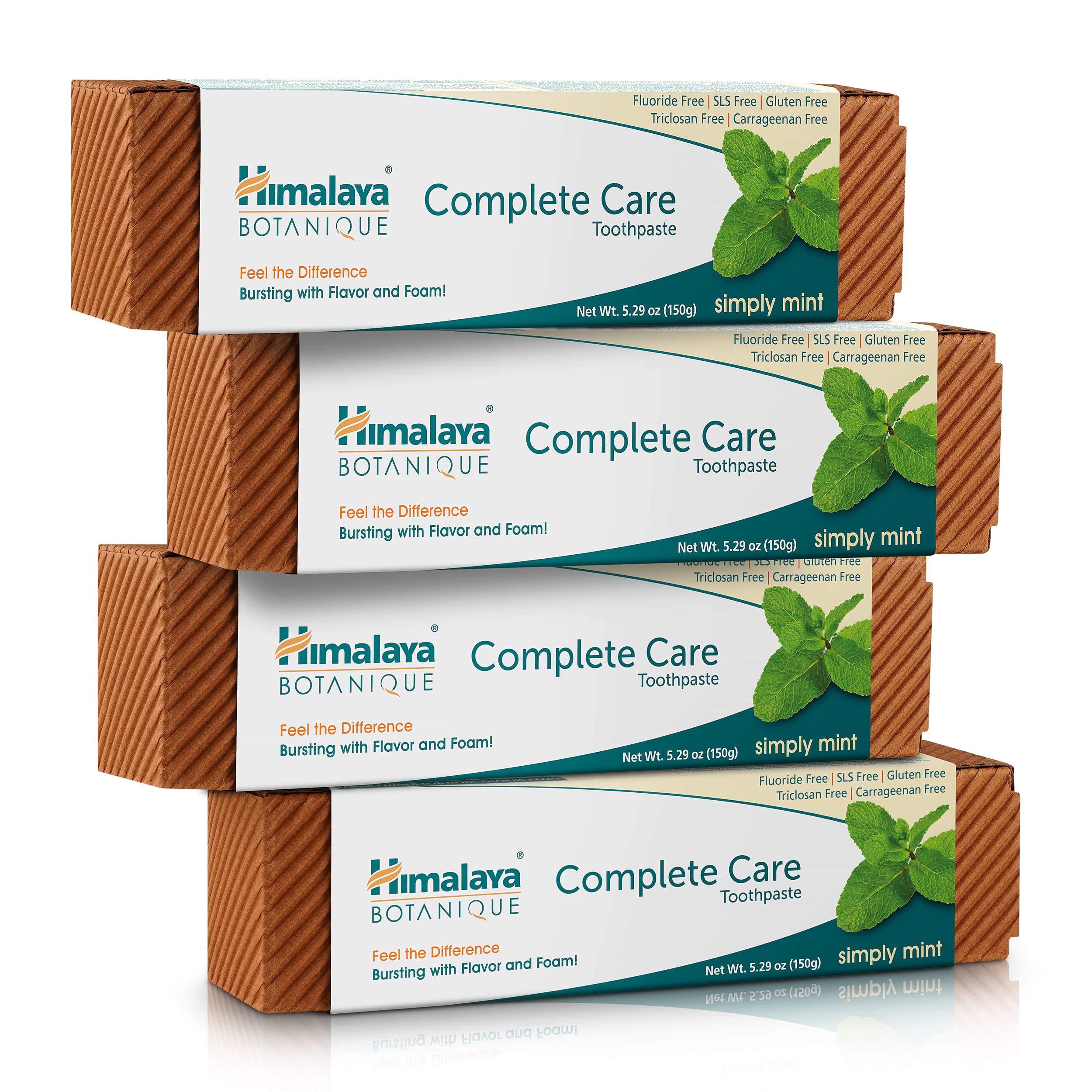 Himalaya Botanique Complete Care Toothpaste - Herbal Mint, Fluoride Free, 4 Pack