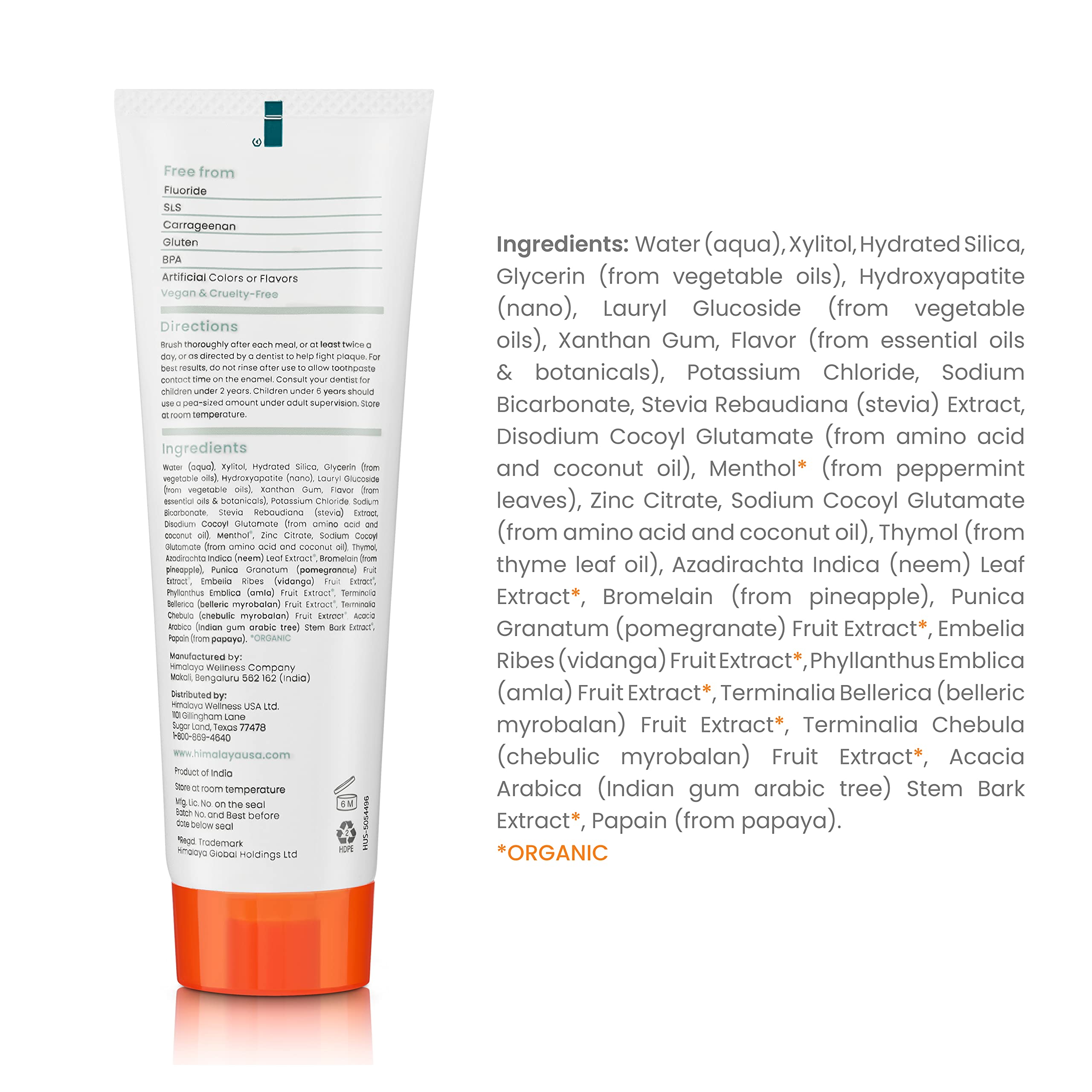 Himalaya Botanique Whitening + Hydroxyapatite Toothpaste - Mint | Vegan & Gluten-Free (Pack of 2)