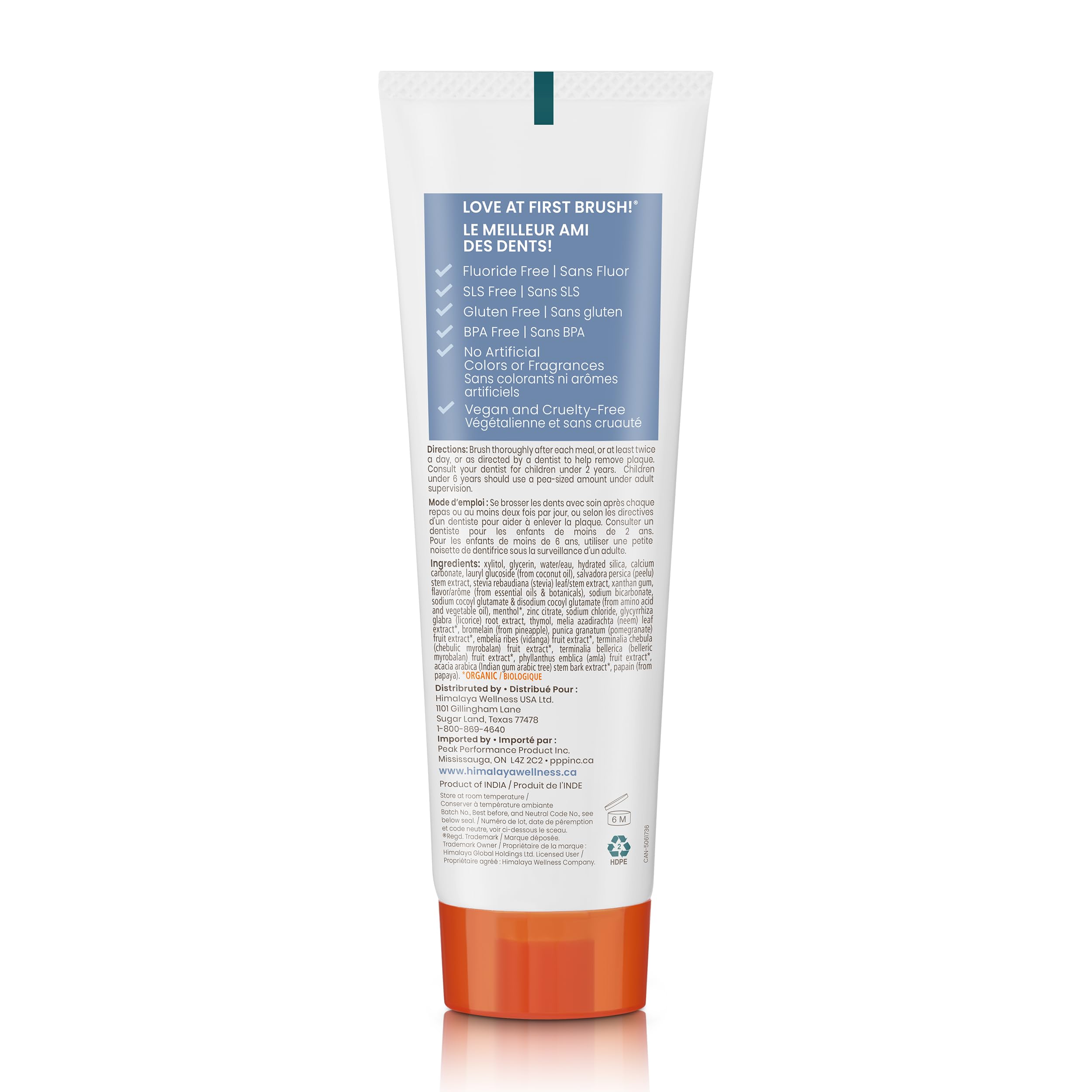 Himalaya Botanique Whitening Antiplaque Toothpaste with Xylitol – Fluoride Free, 4 oz, 4 Pack