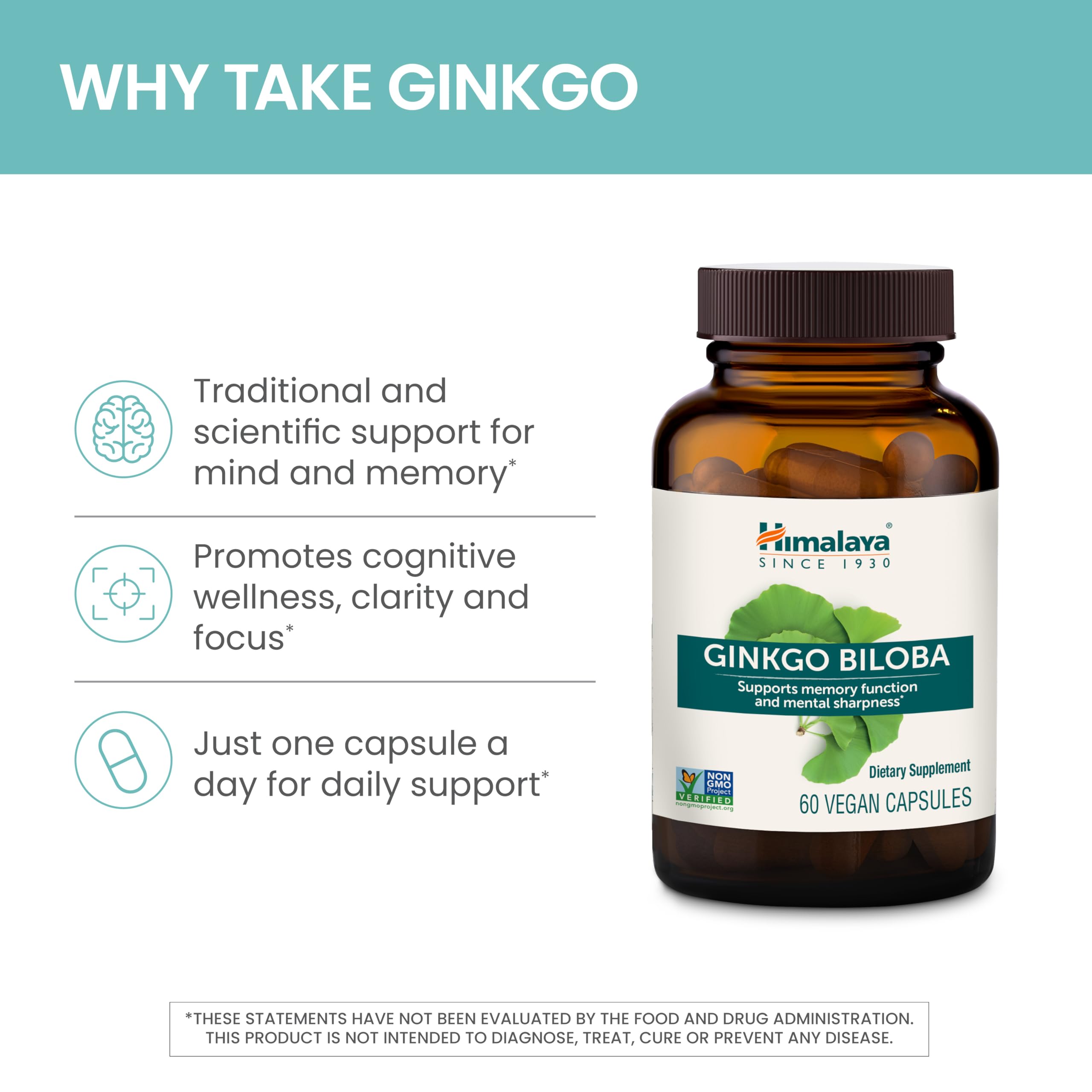 Himalaya Ginkgo Biloba 120 mg | 60 Day Supply | Memory & Focus Support