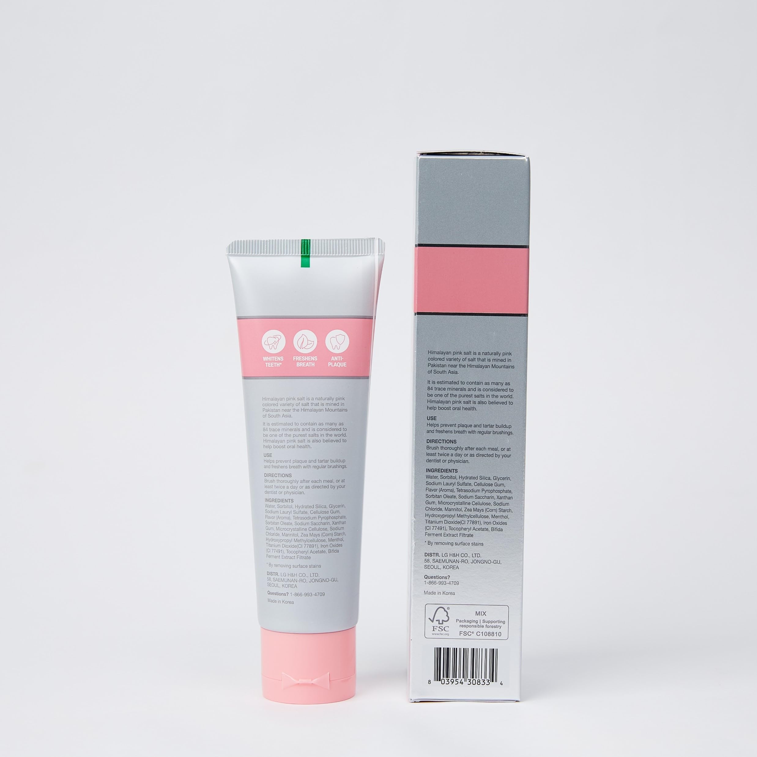 HIMALAYA PINKSALT Natural Whitening Toothpaste - Fluoride Free, Spearmint 4-Pack