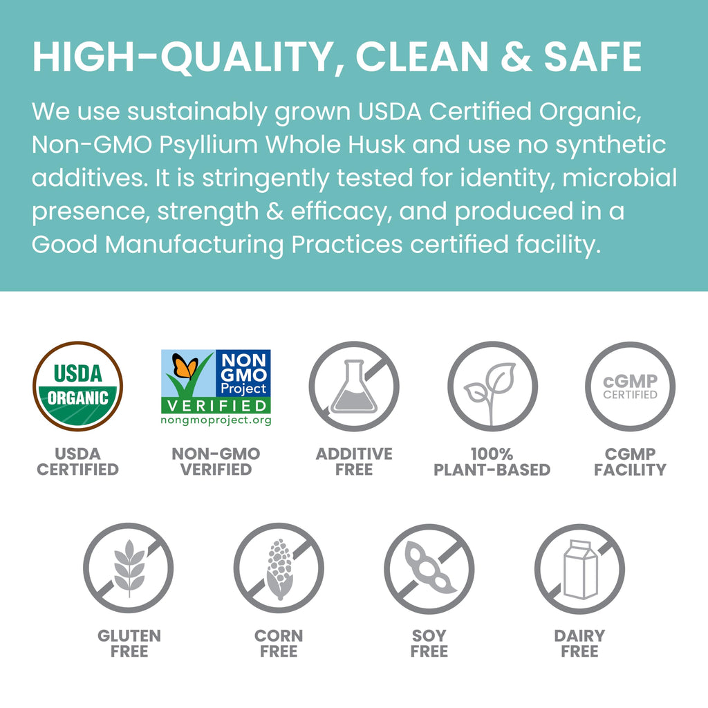 Himalaya Organic Psyllium Whole Husk – 2-Pack, 56 Tbsp, Unflavored, USDA Organic, Non-GMO Fiber Supplement