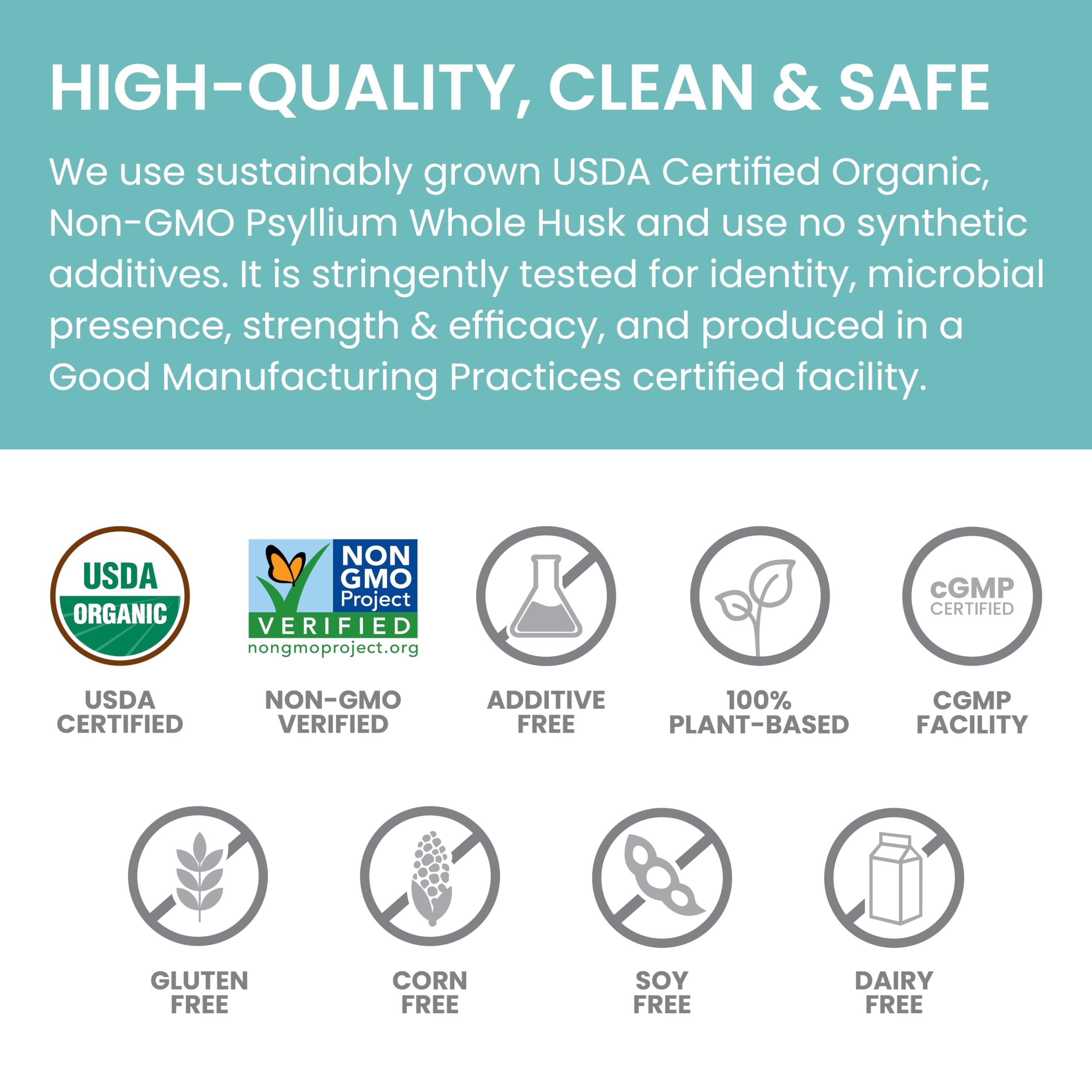 Himalaya Organic Psyllium Whole Husk – 2-Pack, 56 Tbsp, Unflavored, USDA Organic, Non-GMO Fiber Supplement