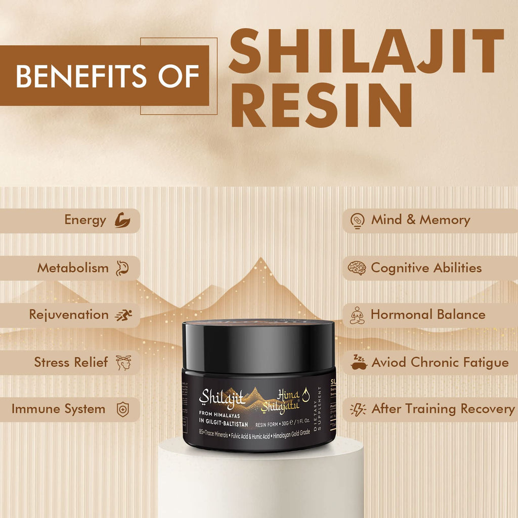 Shilajit Purest Himalayan Organic Resin – Gold Grade 100% Pure, Fulvic Acid & 85+ Minerals, 30g