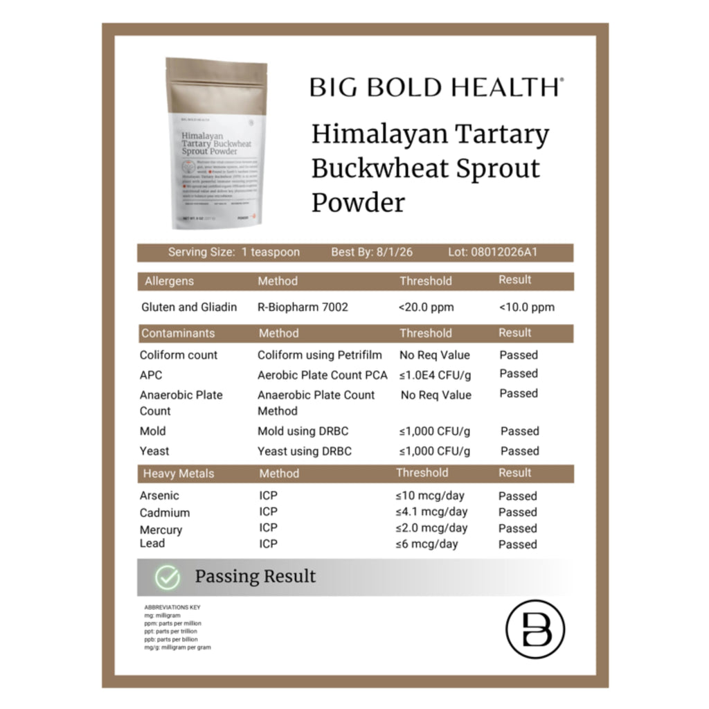 BIG BOLD HEALTH Himalayan Tartary Buckwheat Sprout Powder — Immune-Supporting Superfood