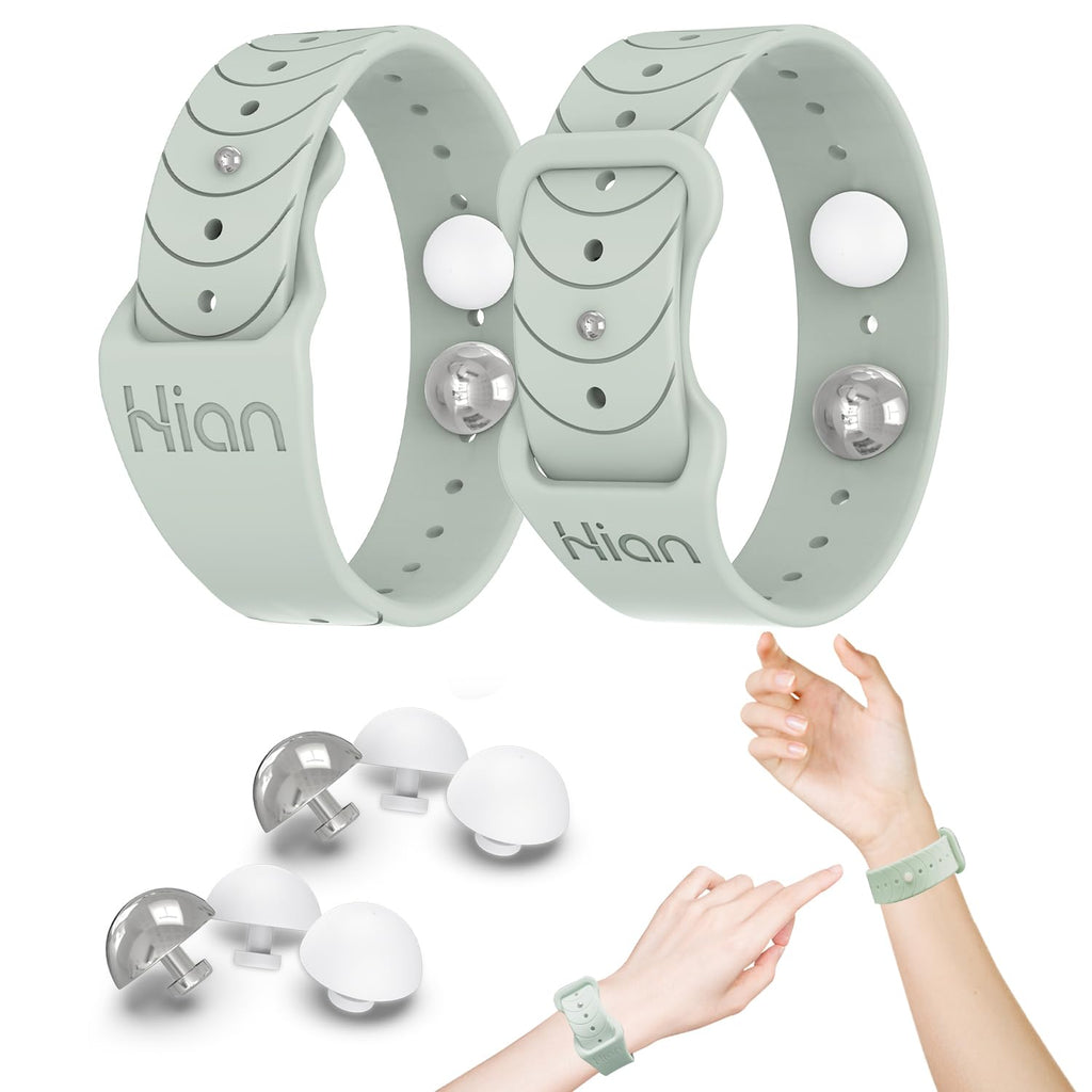 Hion Motion Sickness Bracelets (Beryl) – Acupressure Wristbands for Travel, Morning Sickness & Pregnancy Nausea