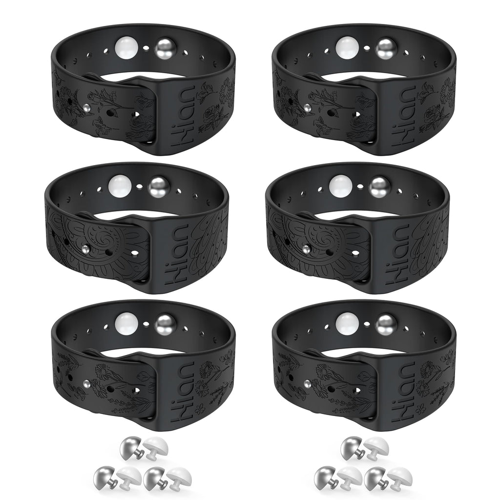 Hion Motion Sickness Bands – 3-Pair Sea Sickness Wristbands (Black) for Nausea, Travel & Morning Sickness