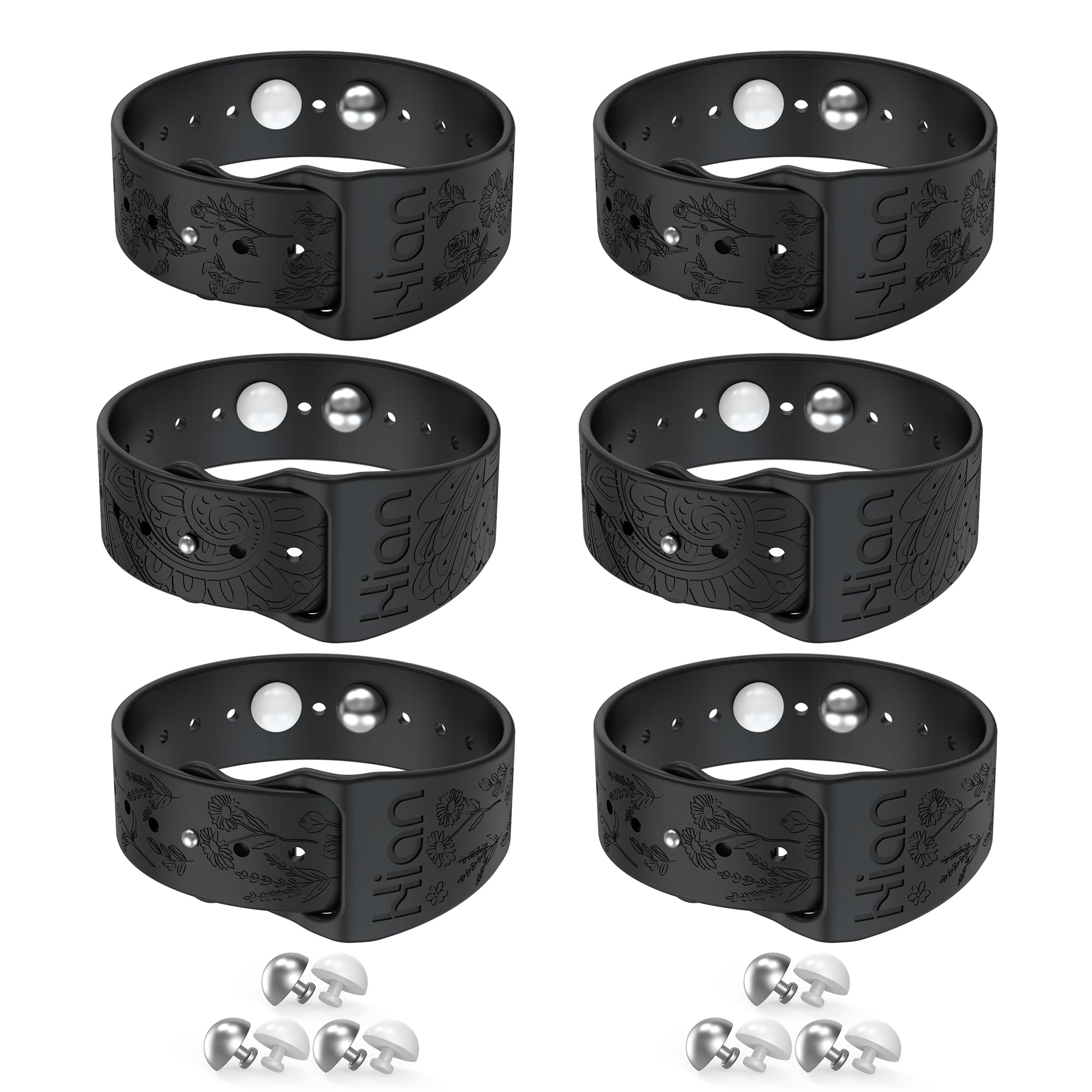 Hion Motion Sickness Bands – 3-Pair Sea Sickness Wristbands (Black) for Nausea, Travel & Morning Sickness