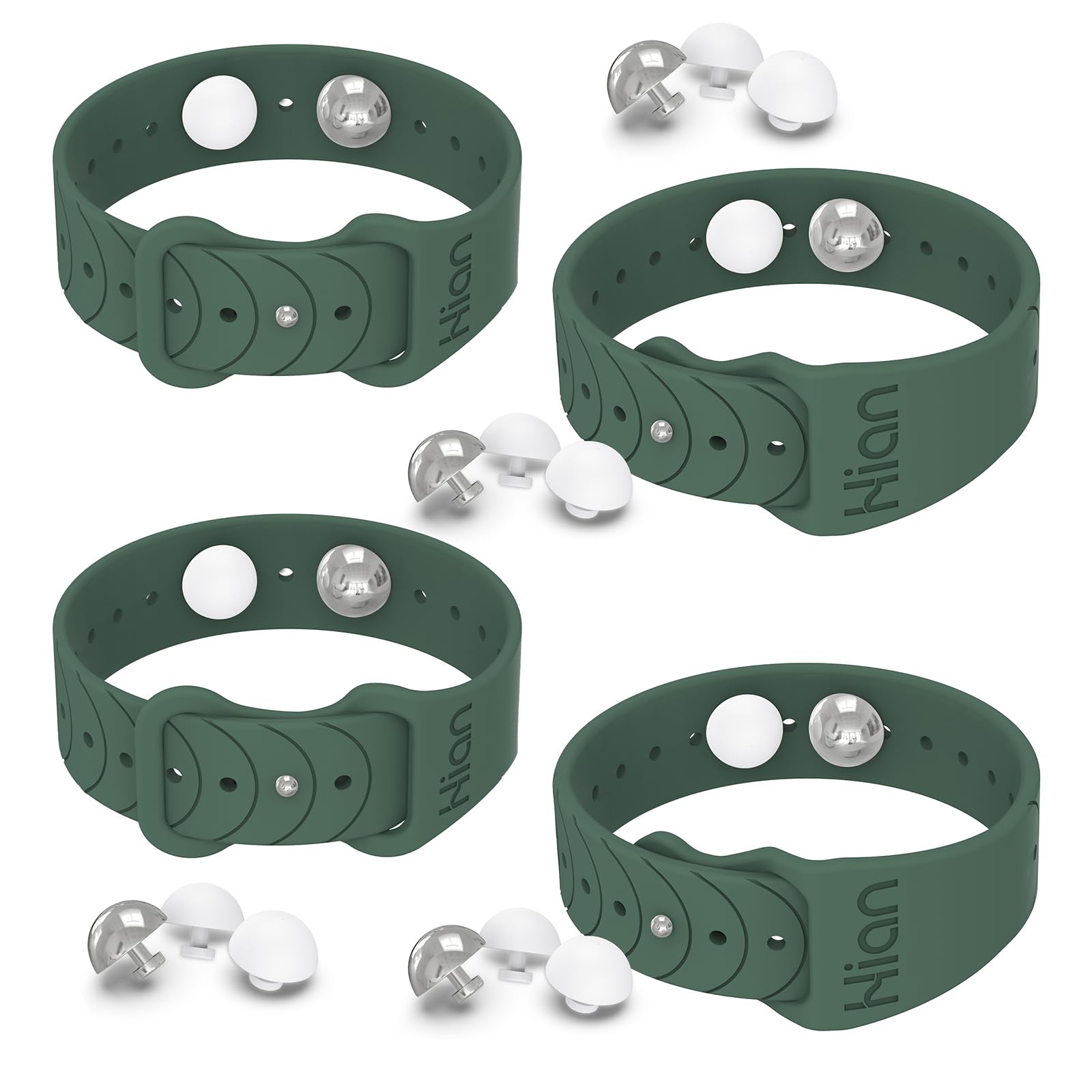 Hion Motion Sickness Bands – Anti-Nausea Acupressure Wristbands (2 Pairs, Pine Green)