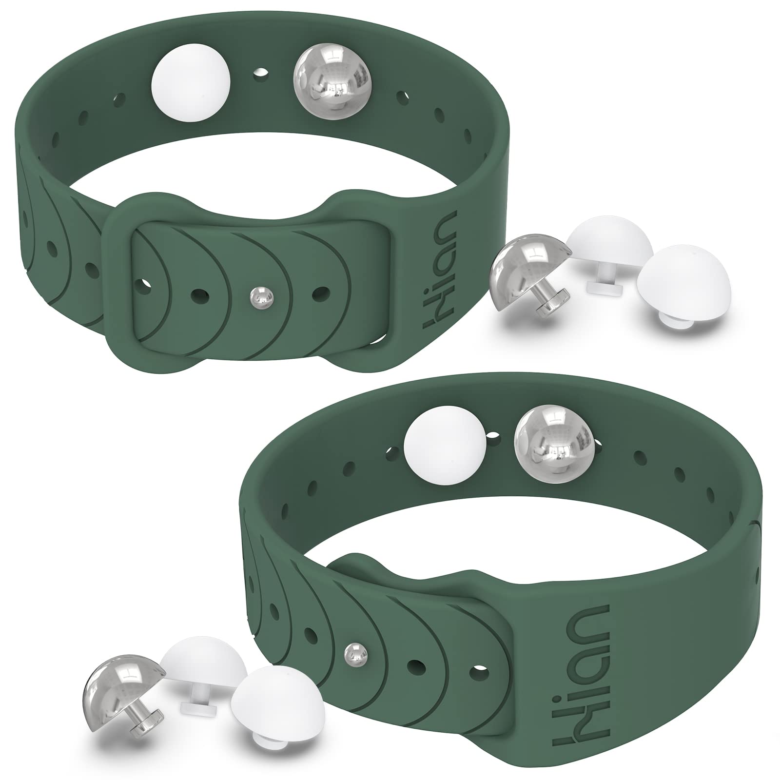 Hion Motion Sickness Wristbands (1 Pair) – Acupressure Anti-Nausea Bands for Travel, Morning Sickness, Pregnancy Nausea – Pine Green