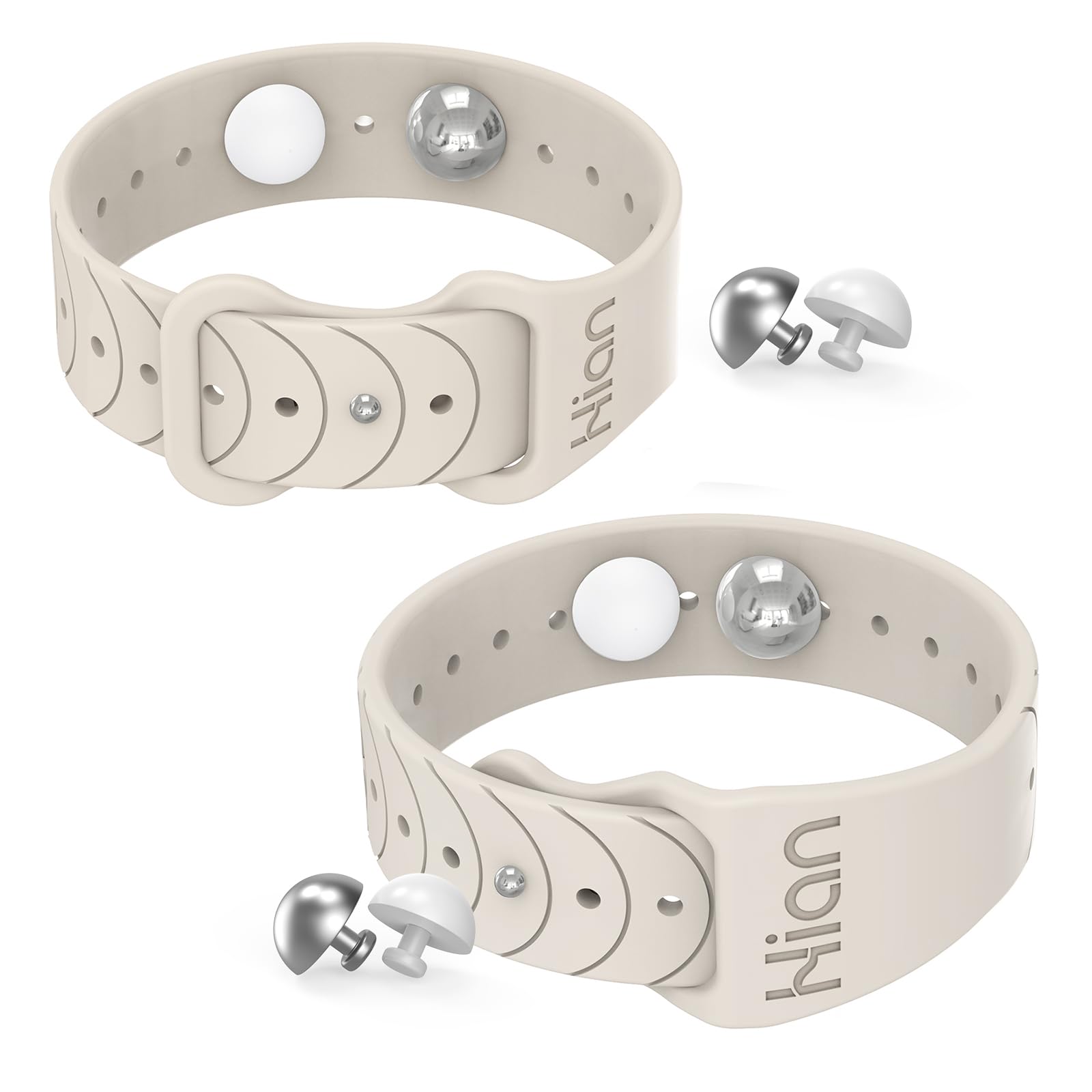 Hion Motion Sickness Bracelets – Acupressure Wristbands for Nausea (1 Pair, Starlight)