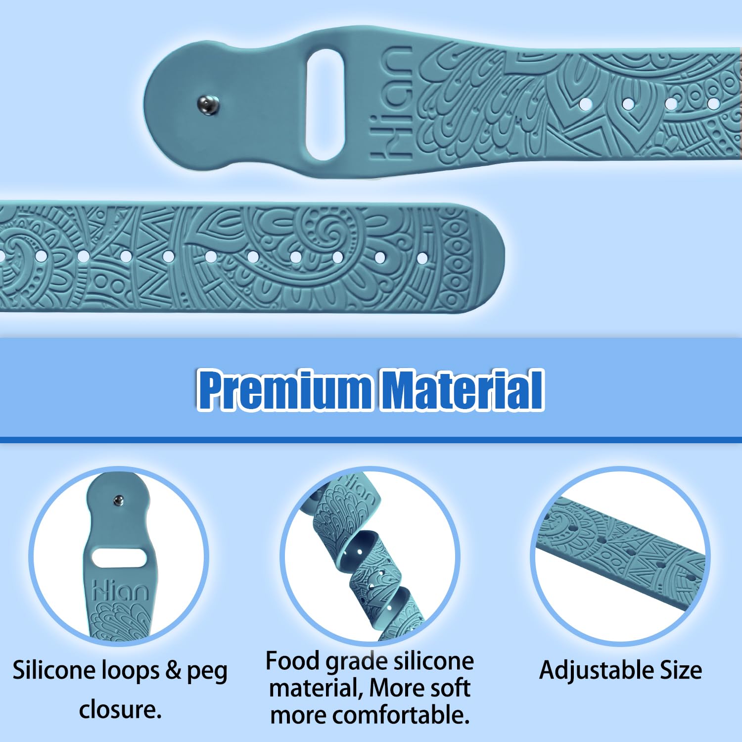 Hion Motion Sickness Bracelets — Acupressure Nausea Bands (2 Pairs, Blue & Beryl)