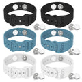 Hion Motion Sickness Bracelets — Acupressure Wristbands (3 Pairs: Black Blue White)