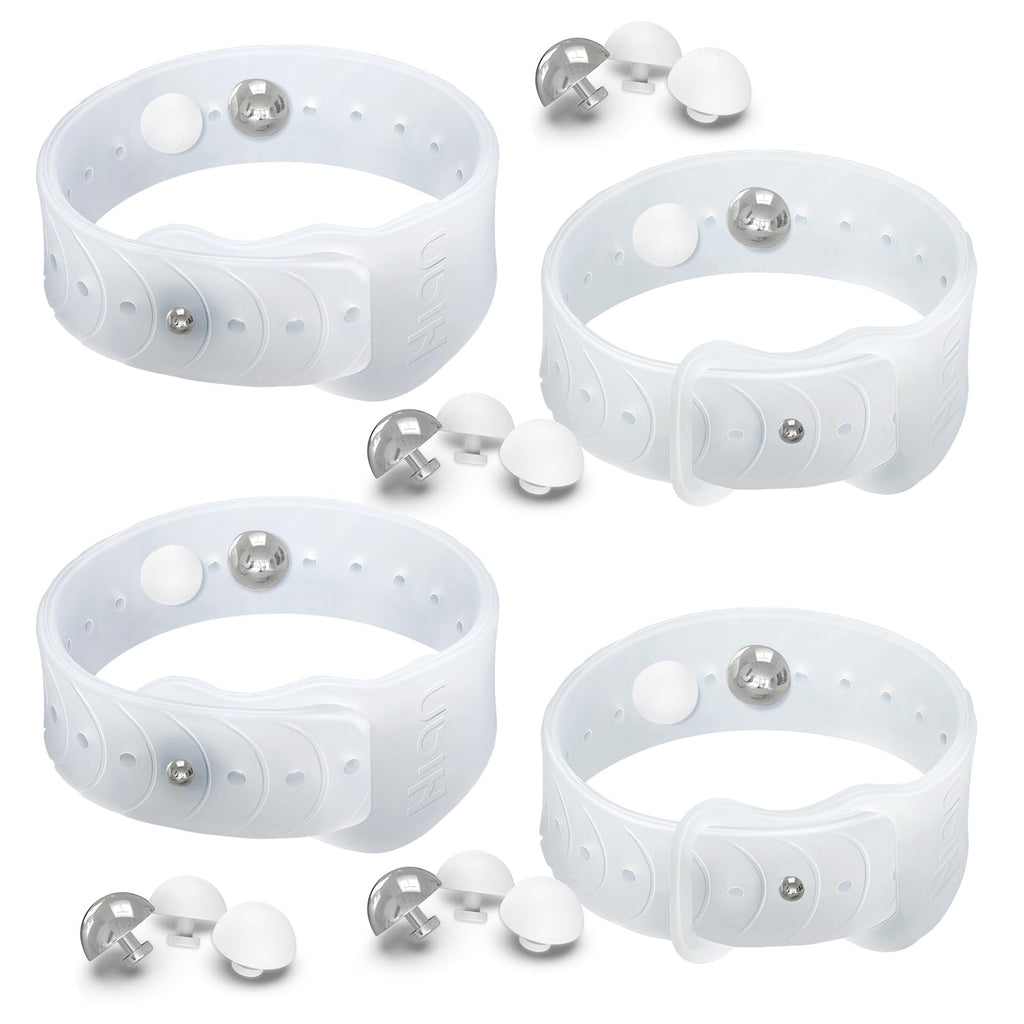 Hion Motion Sickness Bracelets – 2 Pairs Transparent Acupressure Wristbands for Nausea Relief