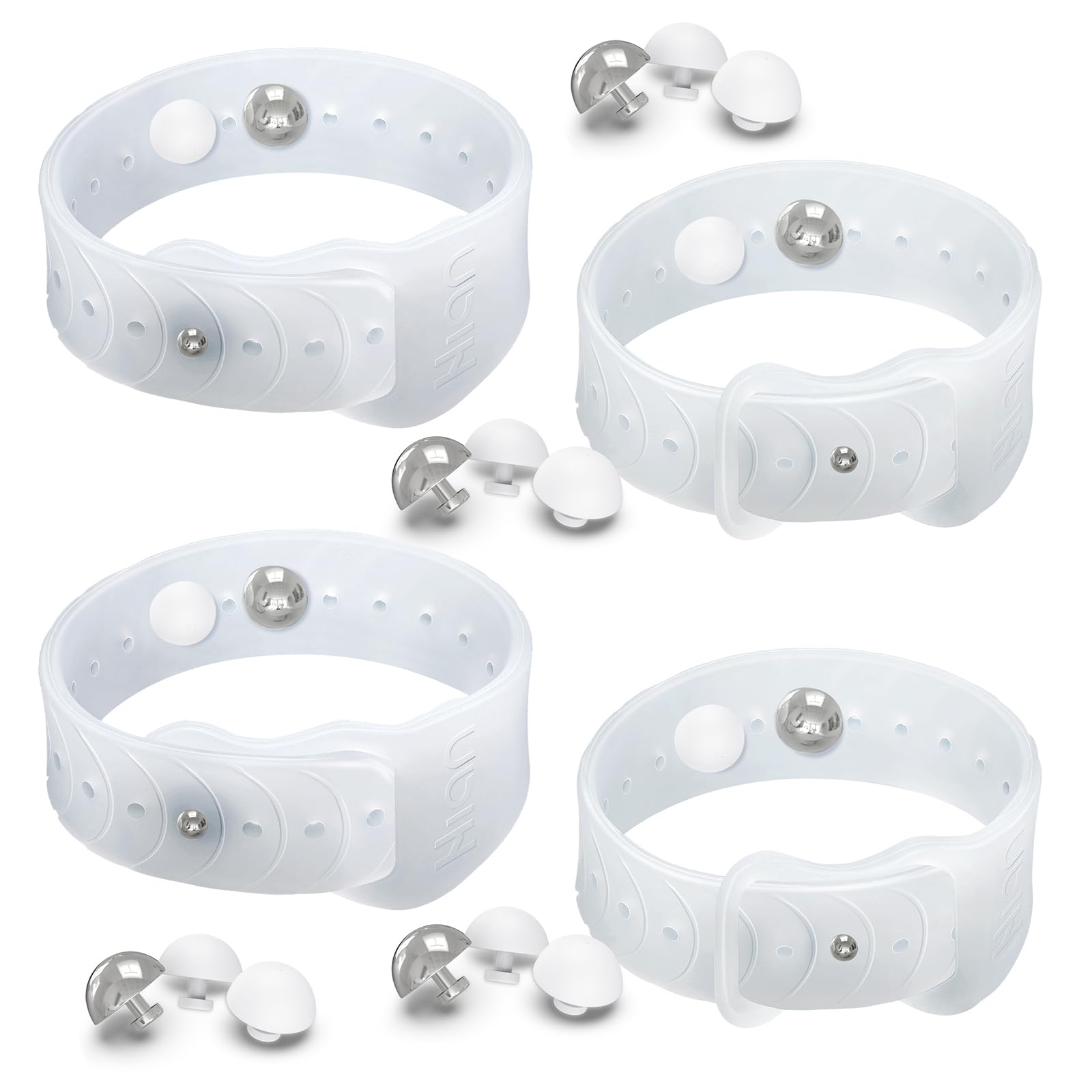 Hion Motion Sickness Bracelets – 2 Pairs Transparent Acupressure Wristbands for Nausea Relief