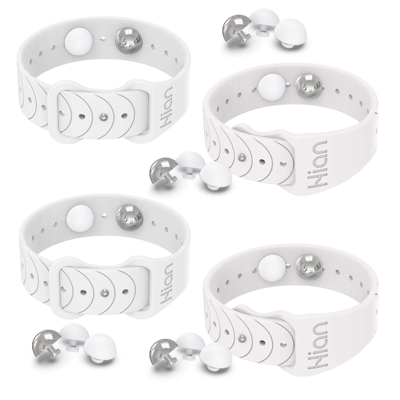 Hion Motion Sickness Bracelets – Sea Sickness Wristbands for Travel, Morning Sickness & Nausea (2 Pairs, White)