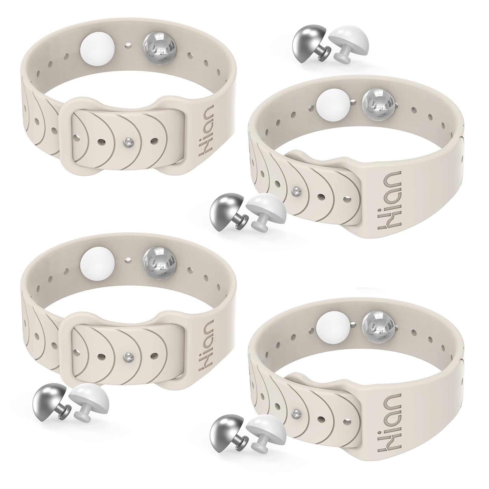 Hion Motion Sickness Bracelets – Acupressure Wristbands (2 Pairs, Starlight)