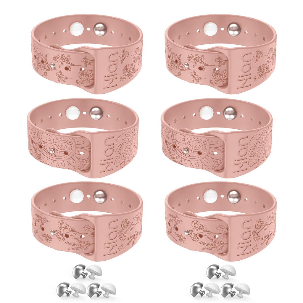 Hion Motion Sickness Bracelets – 3 Pairs Pink Sea Sickness Wristbands with Acupressure Beads