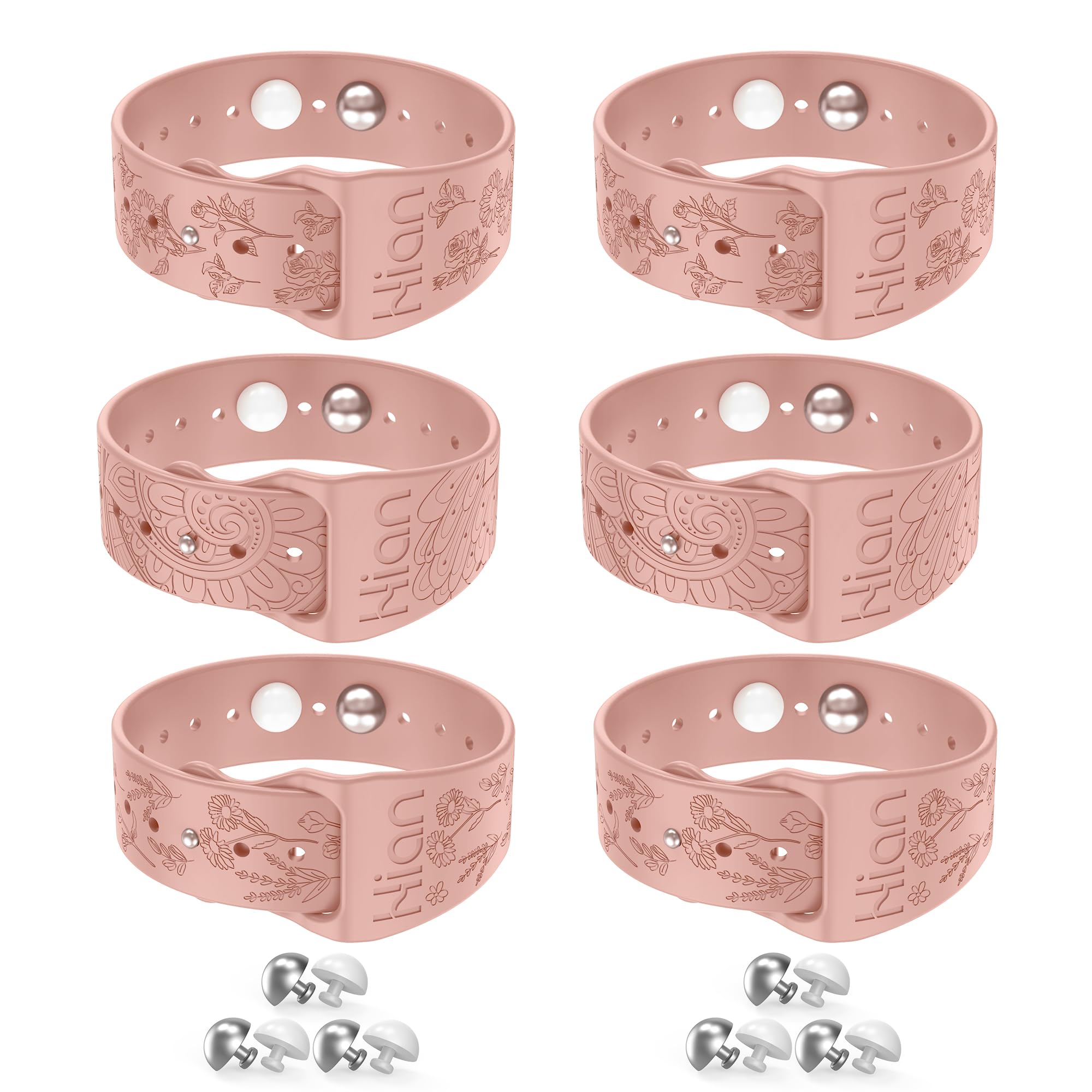 Hion Motion Sickness Bracelets – 3 Pairs Pink Sea Sickness Wristbands with Acupressure Beads