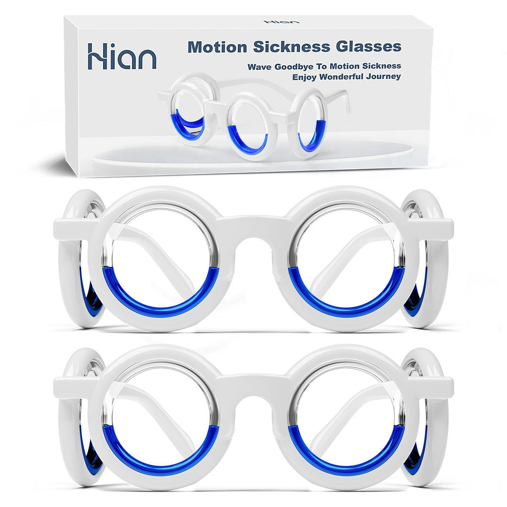 Hion Motion Sickness Glasses – 2 Pairs for Travel (Cars, Planes, Boats)