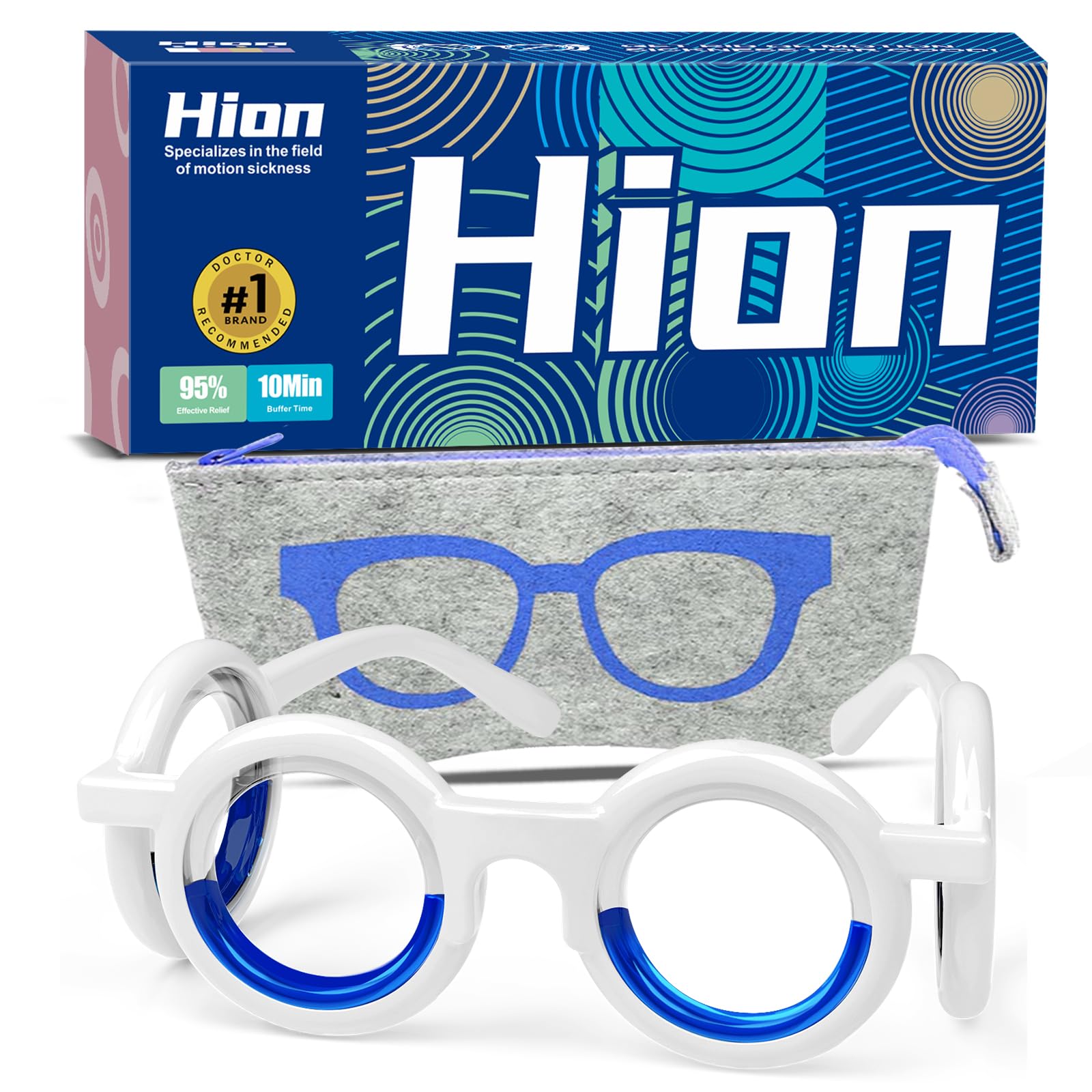 Hion Motion Sickness Glasses — Ultra-Light, Drug-Free Relief for Cars, Seas, and Air Travel