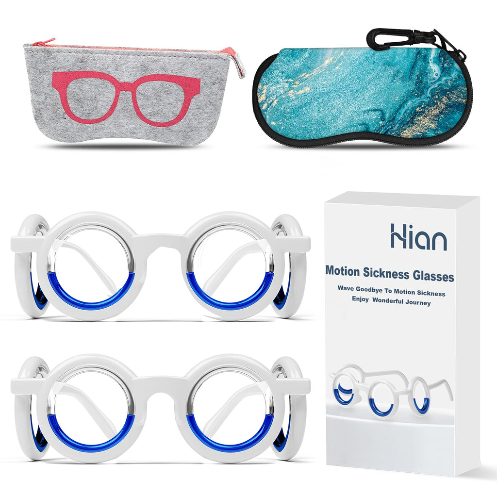 Hion Motion Sickness Glasses – Ultra-Light, Drug-Free Travel Relief (2 Pairs)