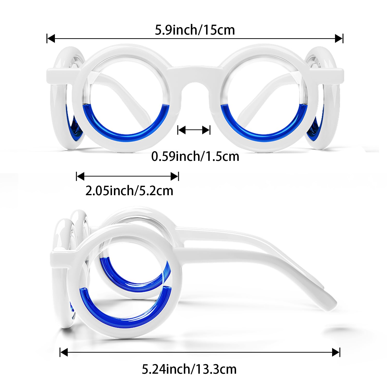 Hion Motion Sickness Glasses – Ultra-Light No-Lens Liquid Glasses for Cars, Air, Sea Travel (2 Pairs)