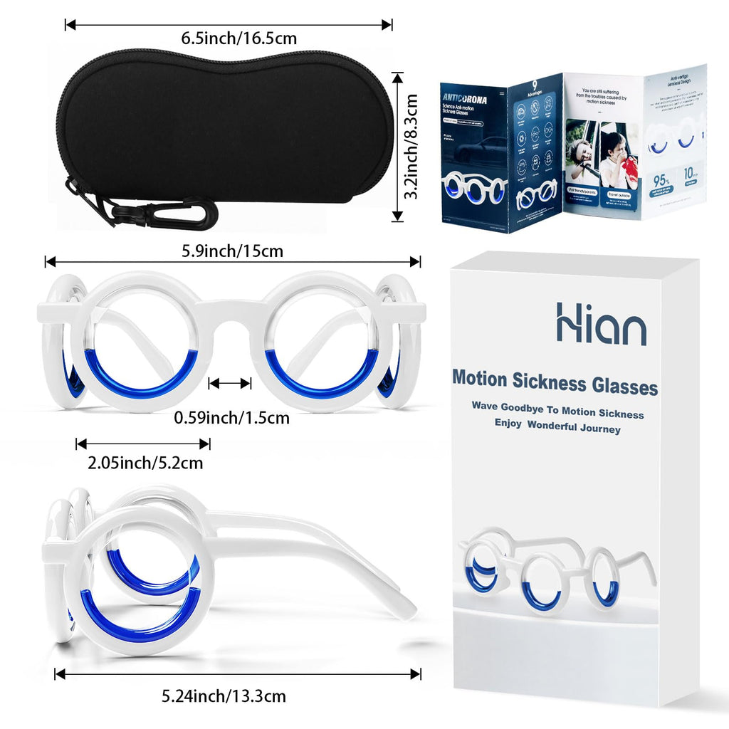 Hion Motion Sickness Glasses | Ultra-Light No-Lens Liquid Glasses for Travel