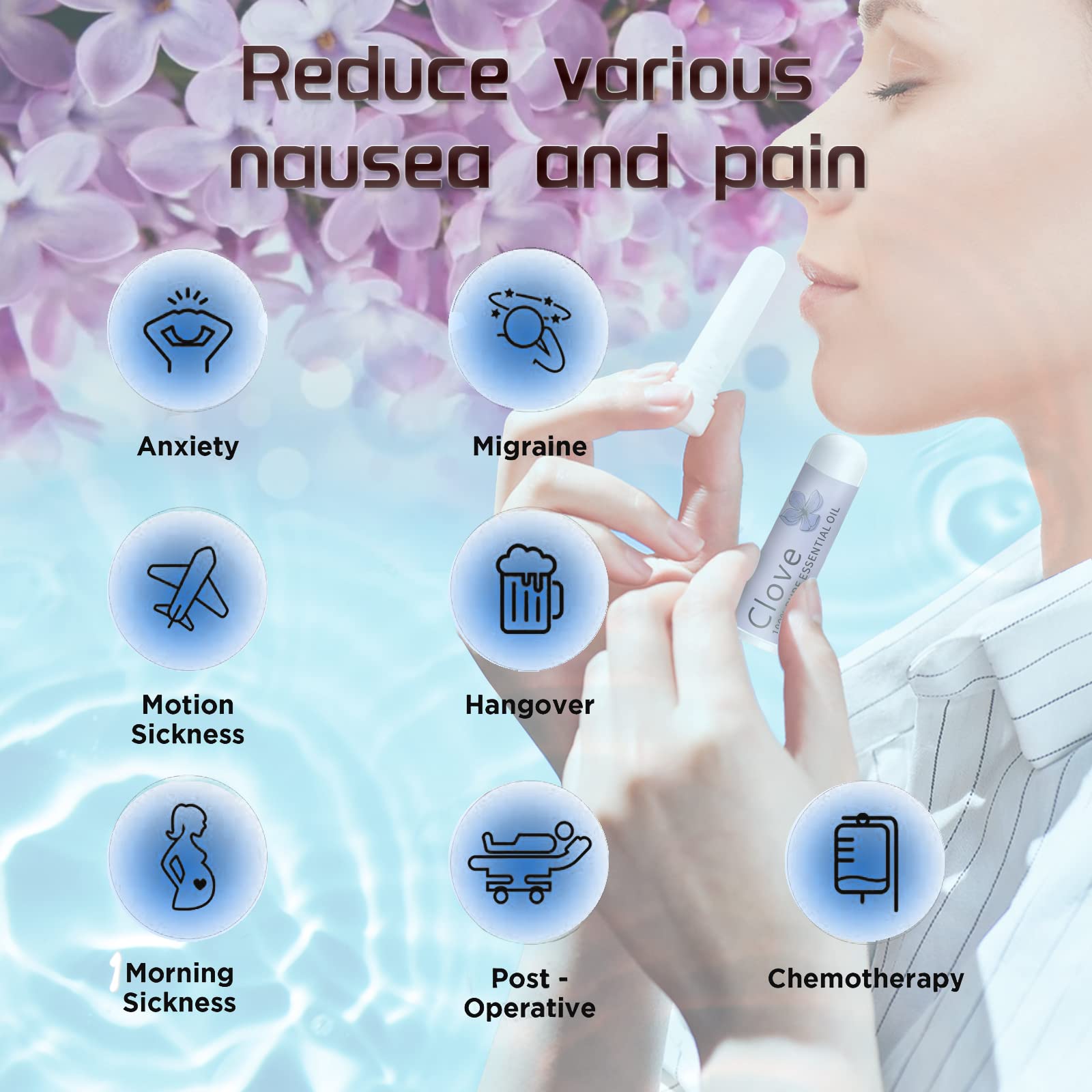Hion Nausea Relief Inhaler - Clove, 100% Natural Essential Oils