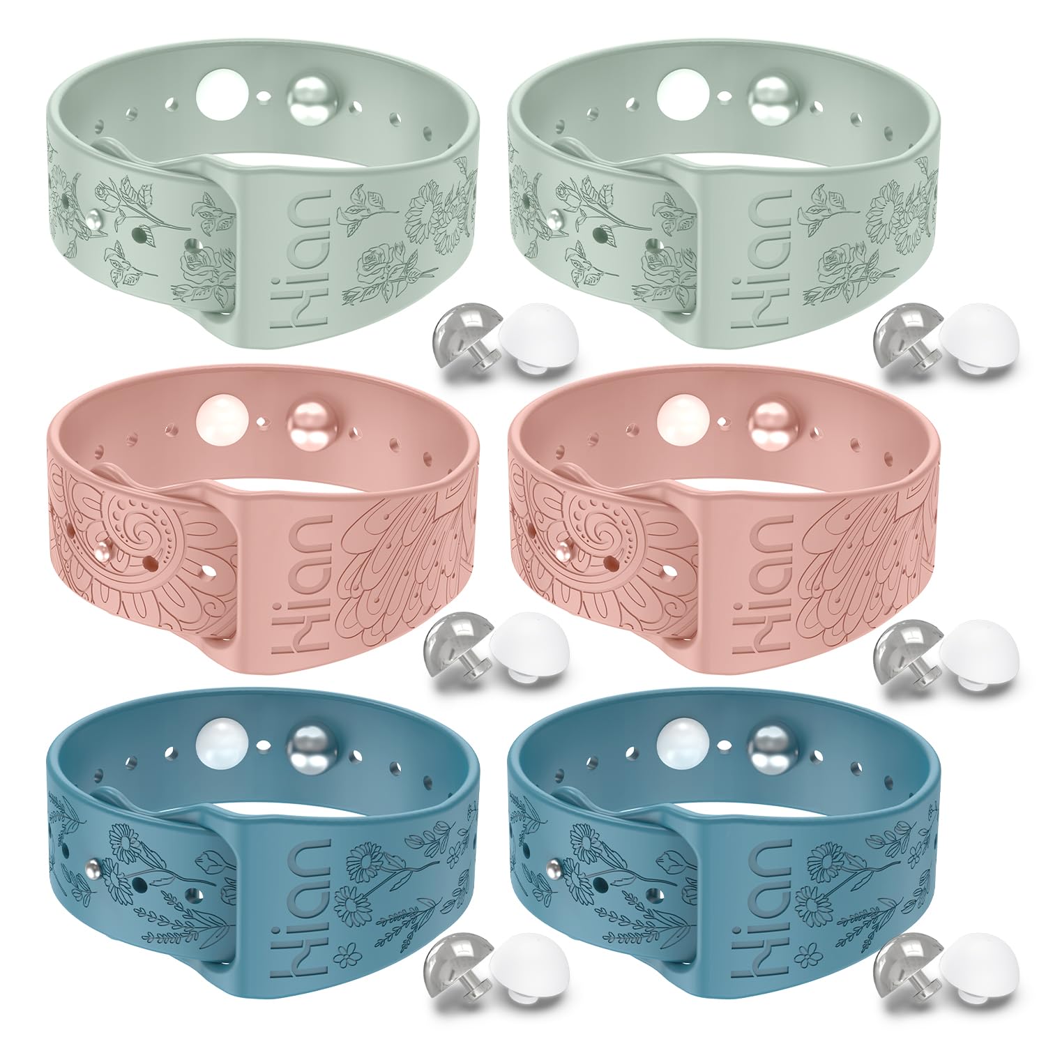 Hion Motion Sickness Wristbands – 3 Pairs Acupressure Nausea Bands (Beryl, Pink, Blue)