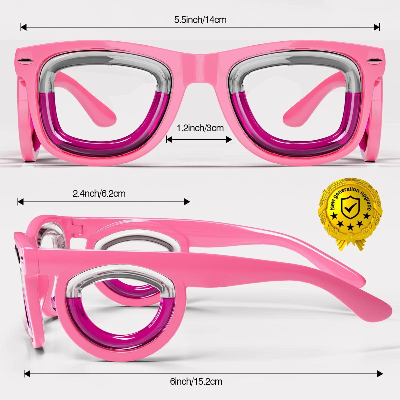 Hion Adult Anti-Motion Sickness Smart Glasses – Ultra-Light Travel Glasses for Cars, Planes, Boats | Pink
