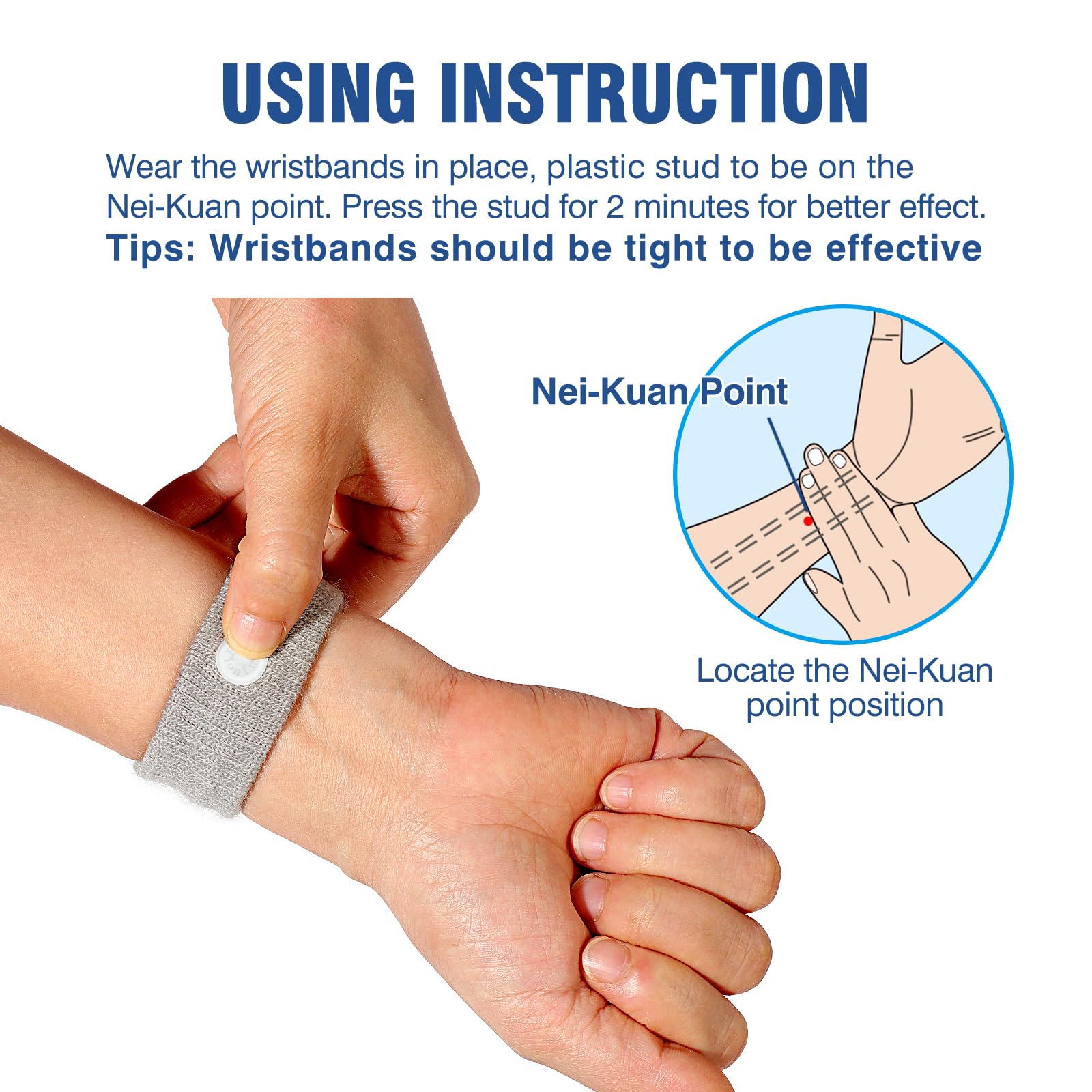 Hionfurt Motion Sickness Bands – 5 Pairs Nausea Relief Wristbands for Car, Sea & Air Sickness