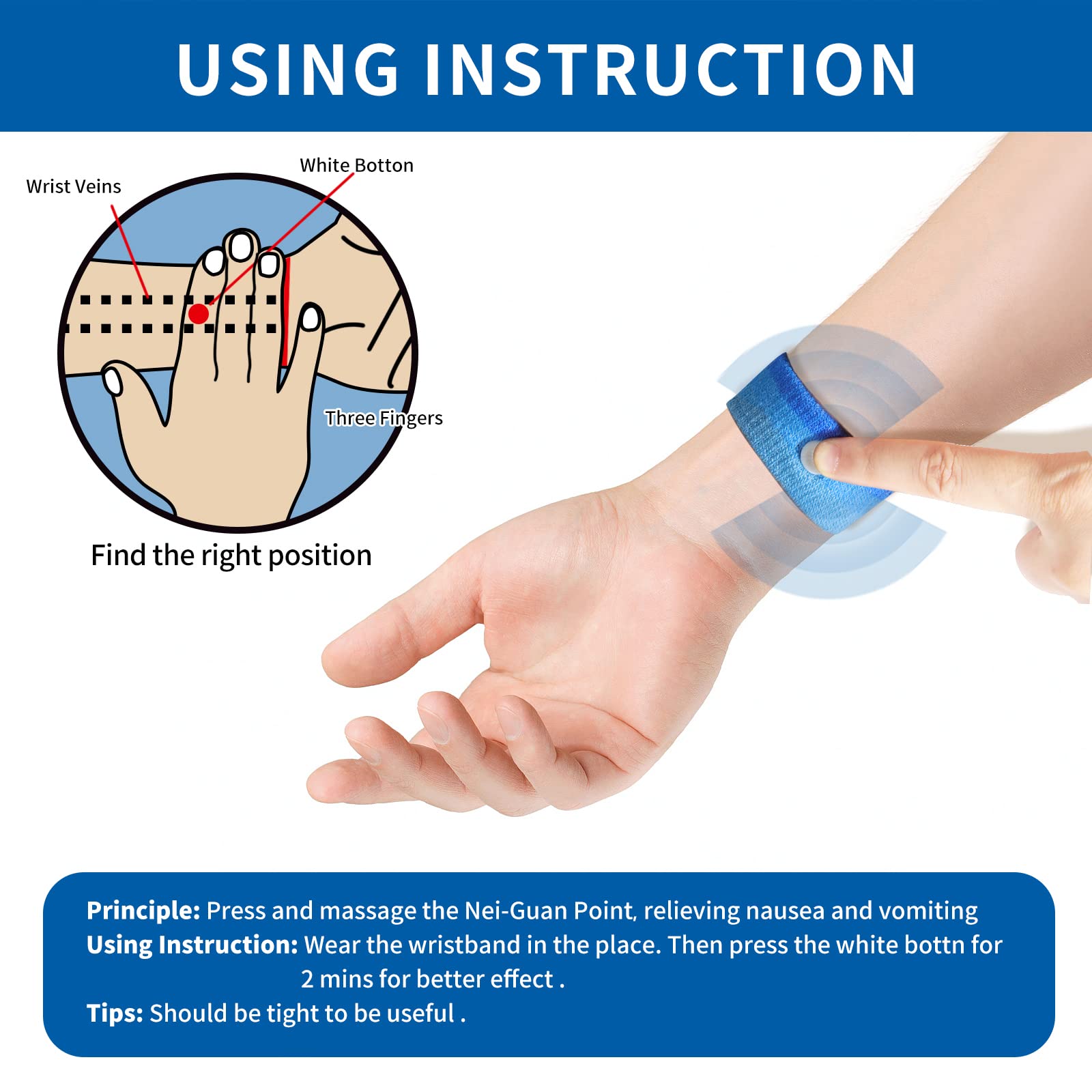 HIONXMGA 6 Pairs Motion Sickness Bands – Natural Acupressure Wristbands for Travel Nausea Relief