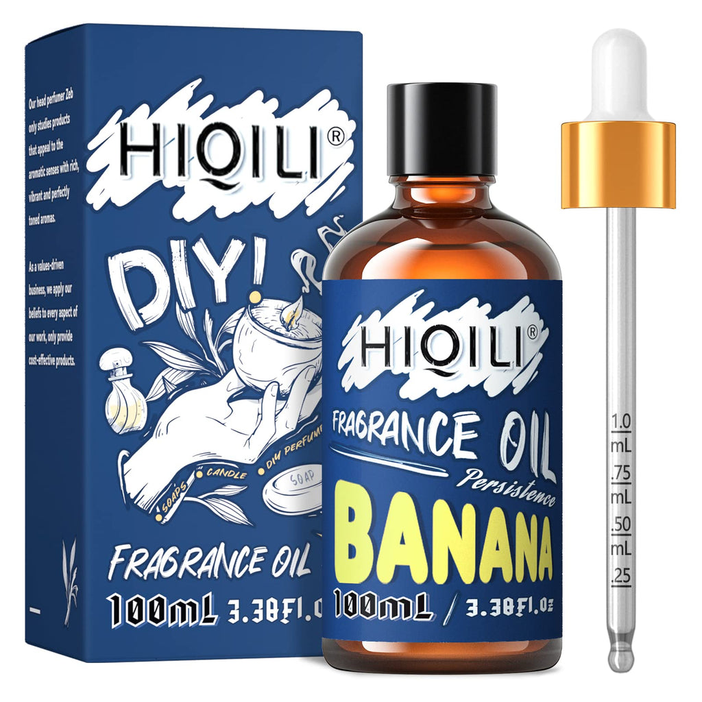 HIQILI Banana Essential Oil – 3.38 Fl Oz Diffuser & DIY Fragrance Oil (Halloween & Thanksgiving)