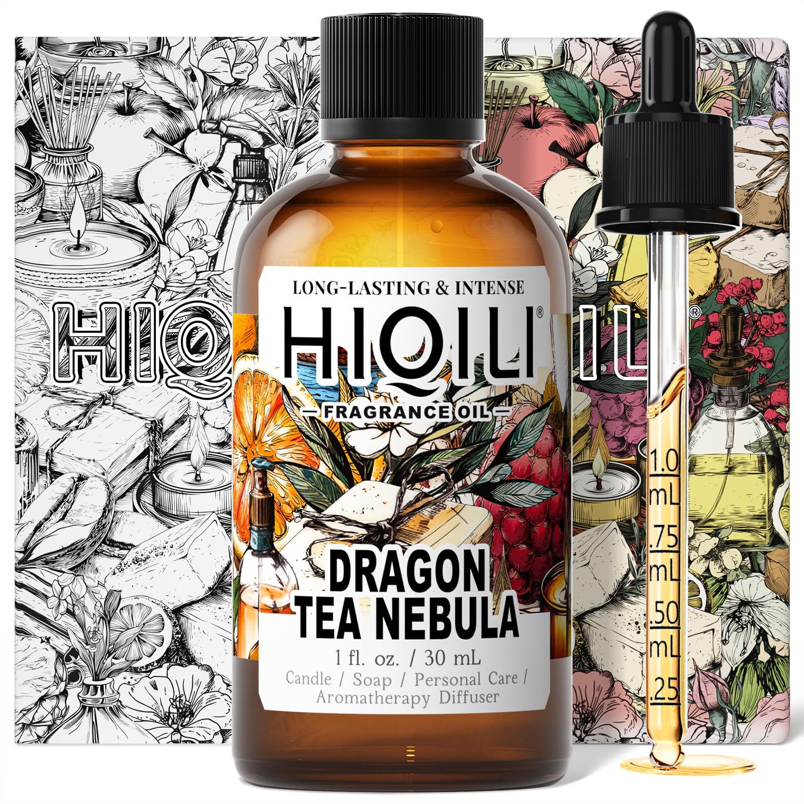 HIQILI Dragon Tea Nebula Fragrance Oil – 1 Oz for DIY Diffusers, Pet-Safe