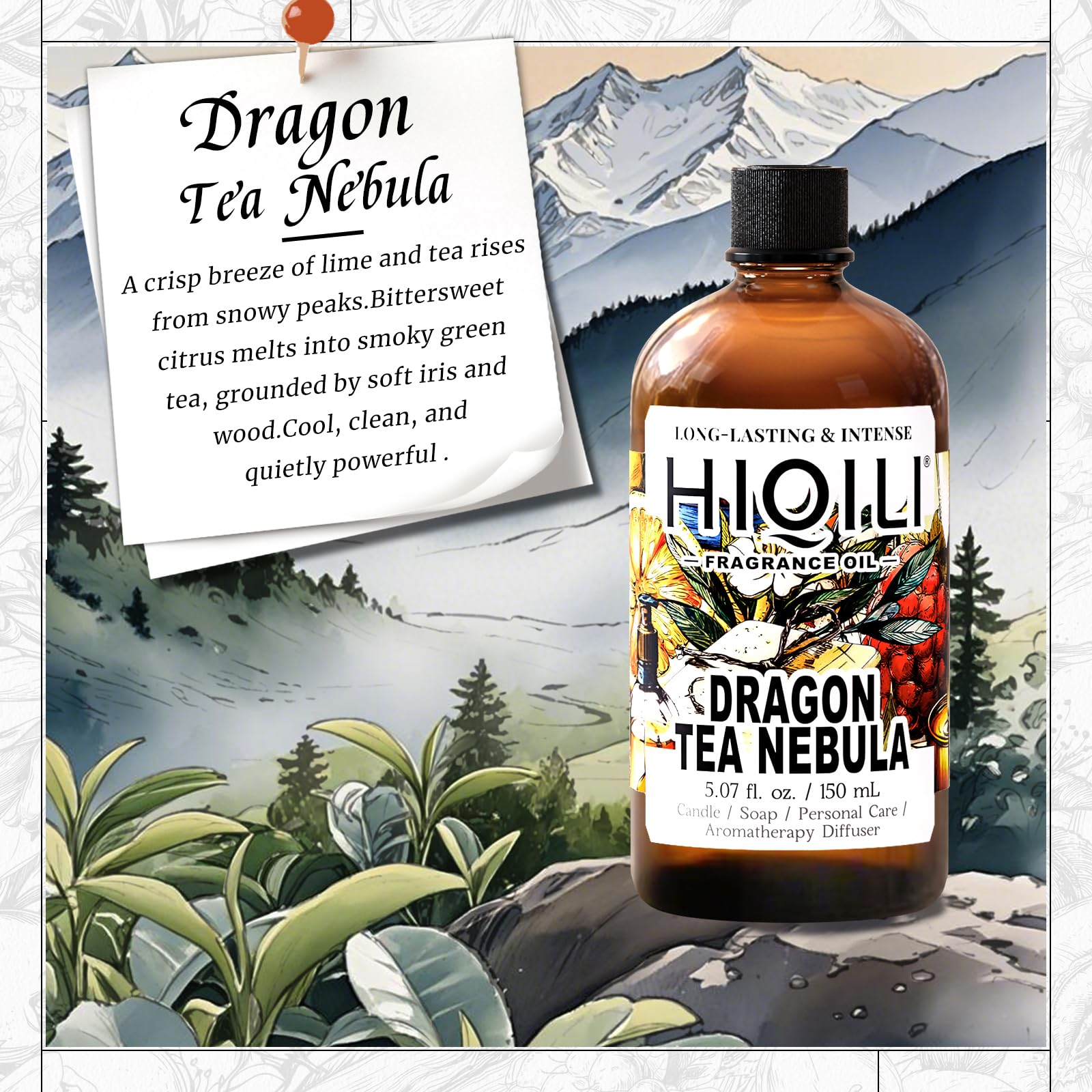 HIQILI Dragon Tea Nebula Fragrance Oil for Candles & Perfumes | IFRA