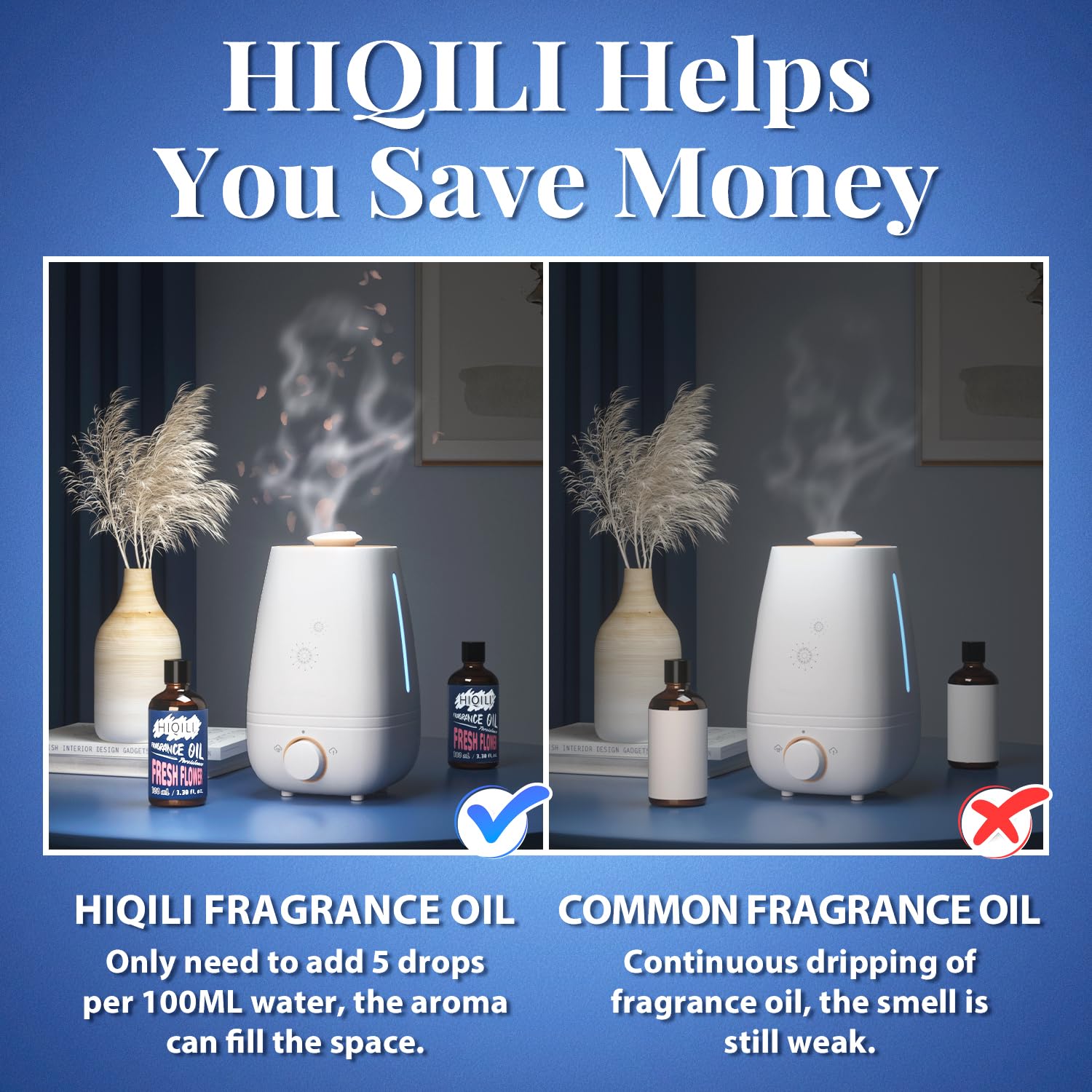 HIQILI Fresh Flower Essential Oil 100ml – Floral Fragrance for Diffusers & Candles