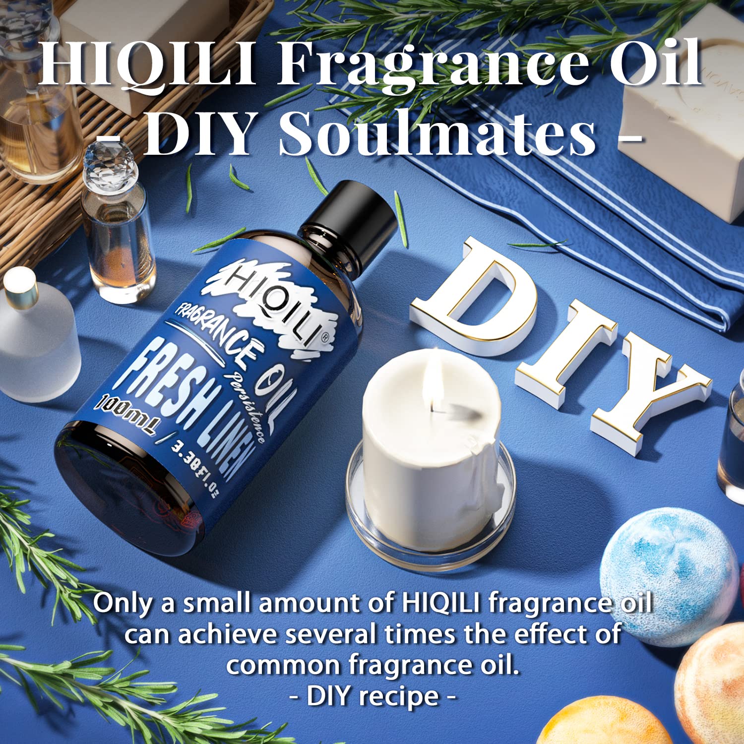 HIQILI Fresh Linen Fragrance Oil 100ml | Diffuser, Car Freshies, Candle & Soap Making