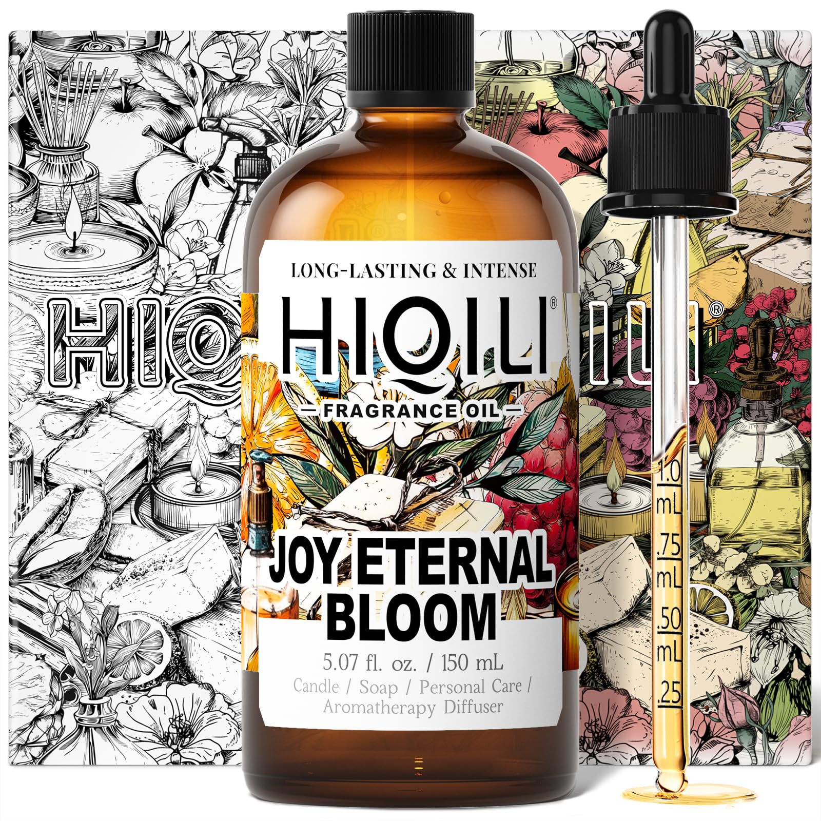 HIQILI Joy Eternal Bloom Fragrance Oil – Jasmine & Rose | 5.07 Fl Oz