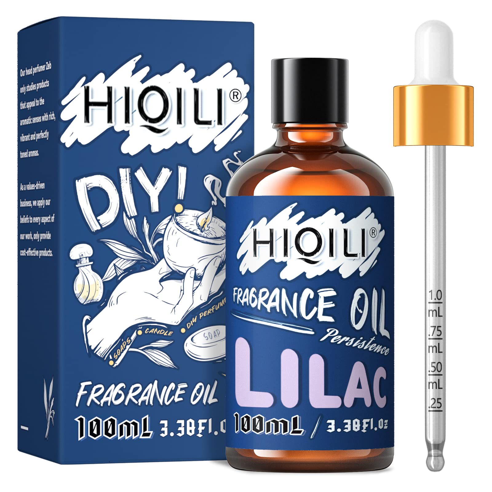 HIQILI Lilac Fragrance Oil – Long-Lasting Floral Scent for Candle, Soap, Perfume Making & Diffuser (3.38 Fl Oz)