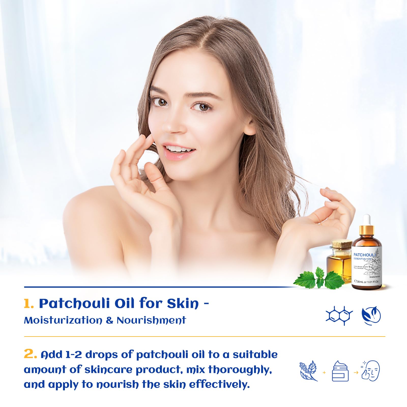 HIQILI Patchouli Essential Oil – Organic, 100% Pure (30ml) for Diffuser & Aromatherapy
