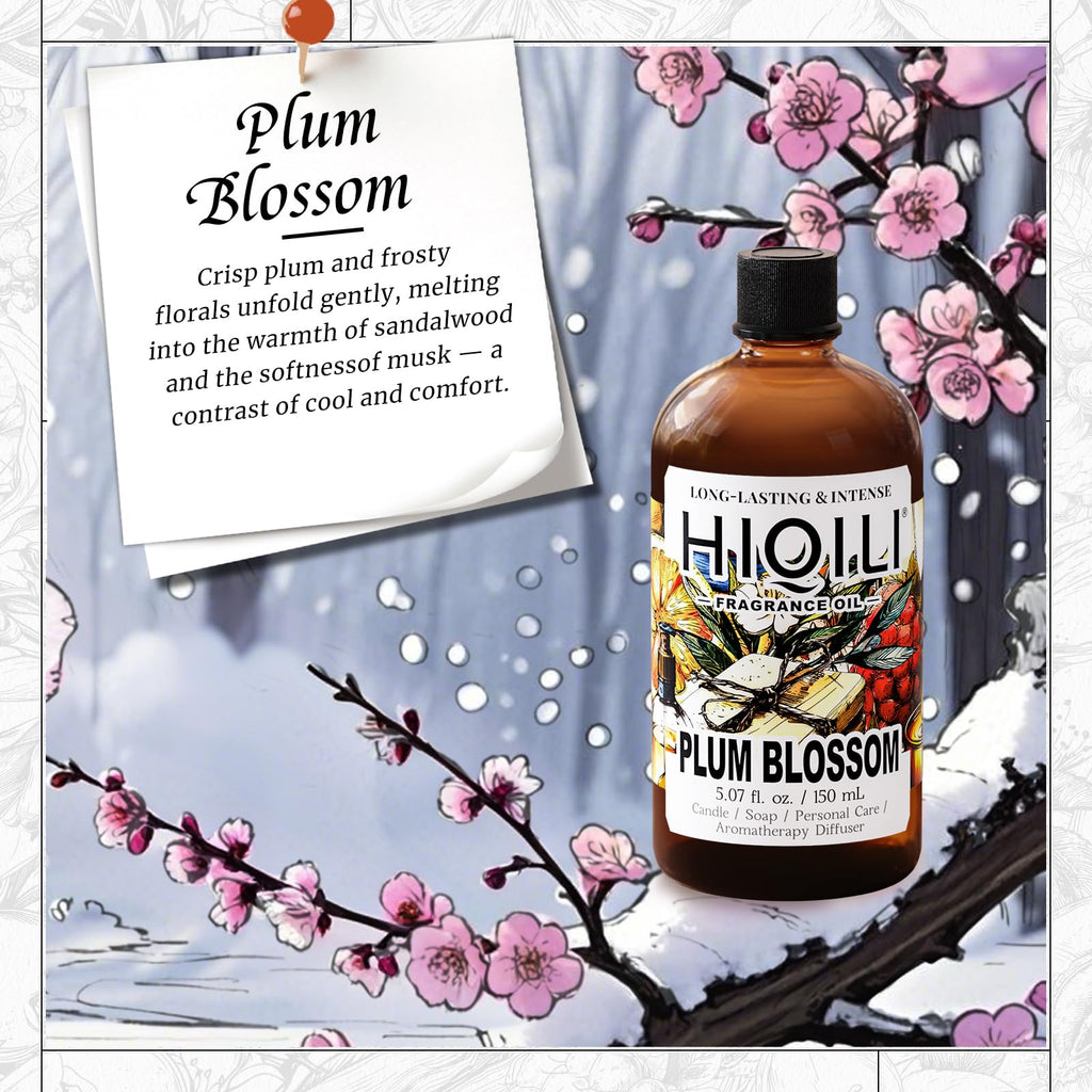 HIQILI Plum Blossom Fragrance Oil – 5.07 Fl Oz for Candles, Soaps & Diffusers