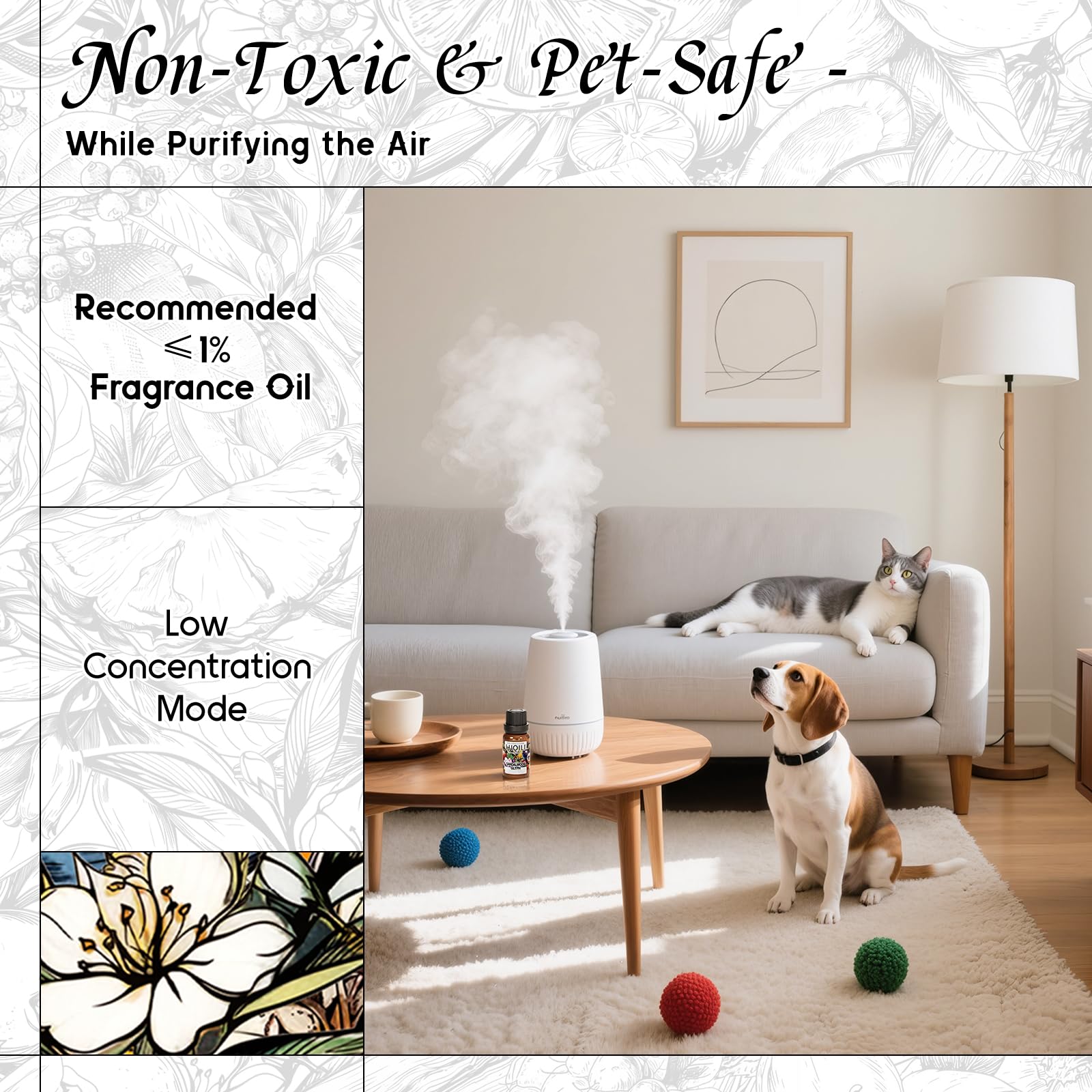 HIQILI Sandalwood Glyph Diffuser Oil – Gio. Santal Inspired, Long-Lasting Fall Scent, 0.34 Fl Oz