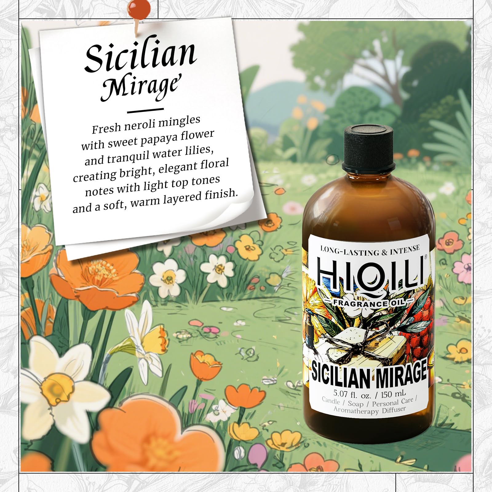 HIQILI Sicilian Mirage Fragrance Oil – Inspired by D.G-bana D-olce (5.07 oz)