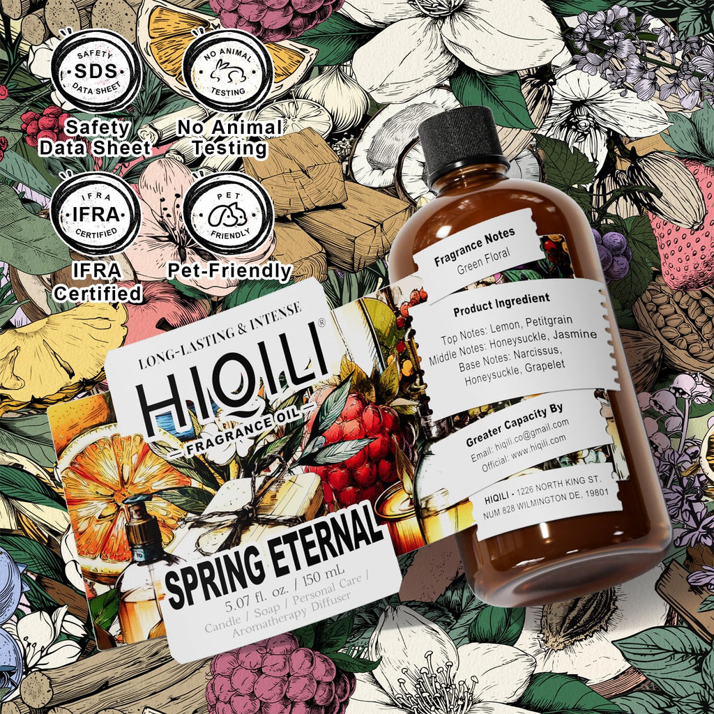 HIQILI Spring Eternal Fragrance Oil – Honeysuckle Scent for Candle & Soap (5.07 oz)